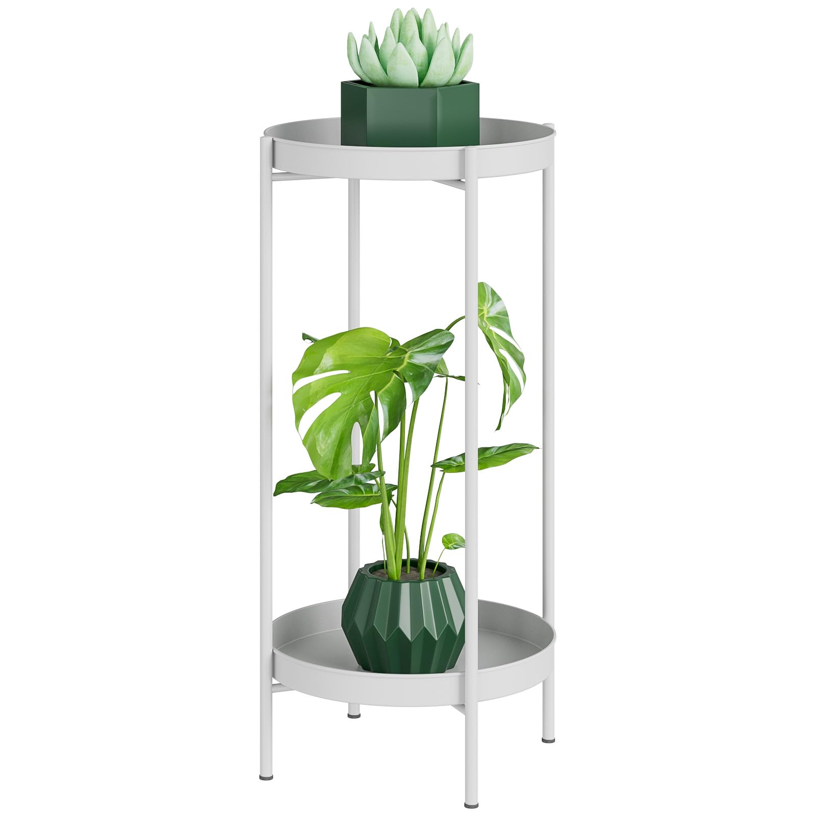 JANE EYRE Supporto piante 2 livelli, Portavaso metallo per interno esterno | Scaffale antiruggine per vasi di diverse dimensioni. Ideale per casa, giardino, balcone e patio con design elegante.