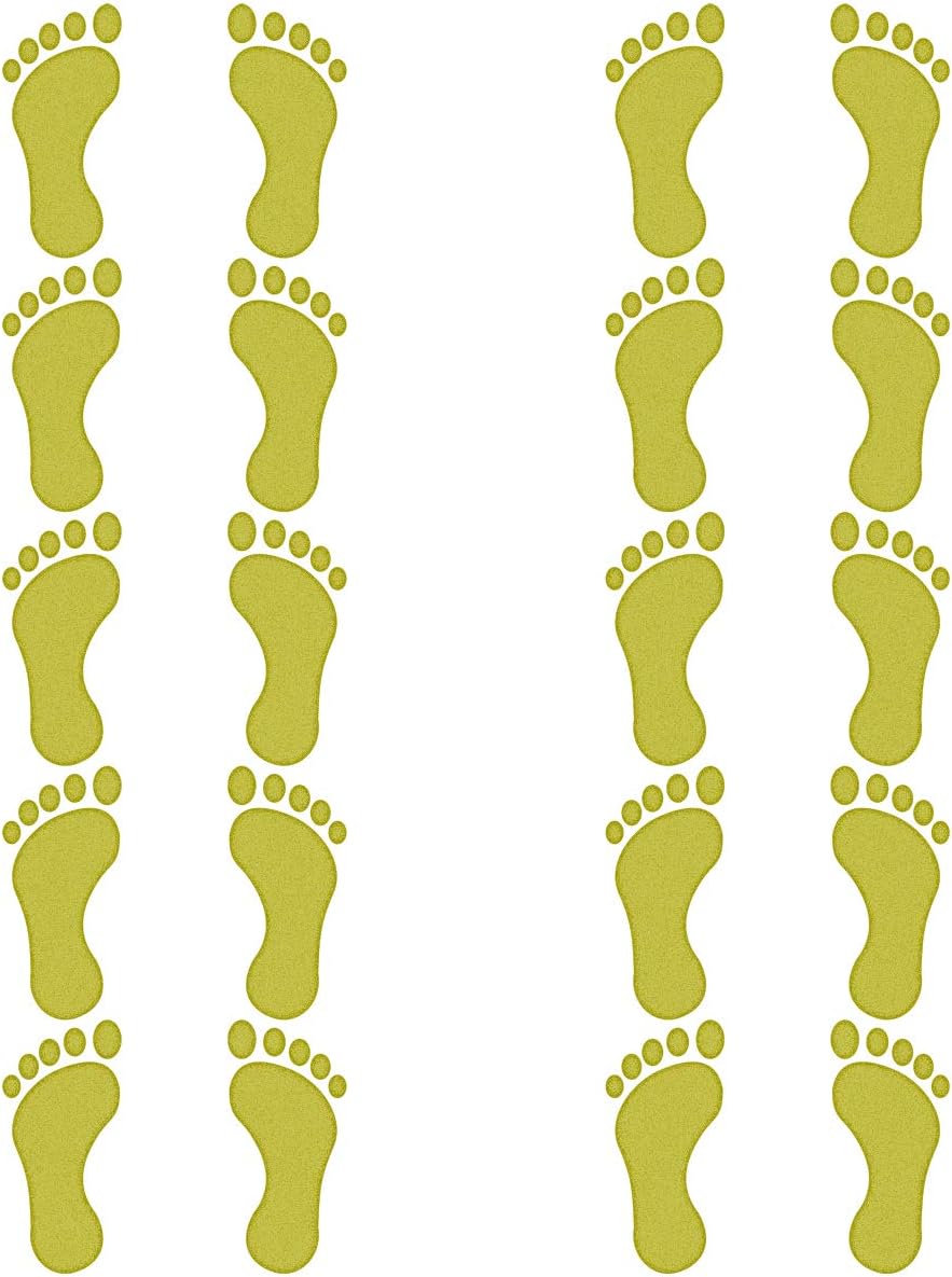 VWAQ Footprint Vinyl Decals - Peel and Stick Floor or Wall Stickers - 20 PCS (Pink)