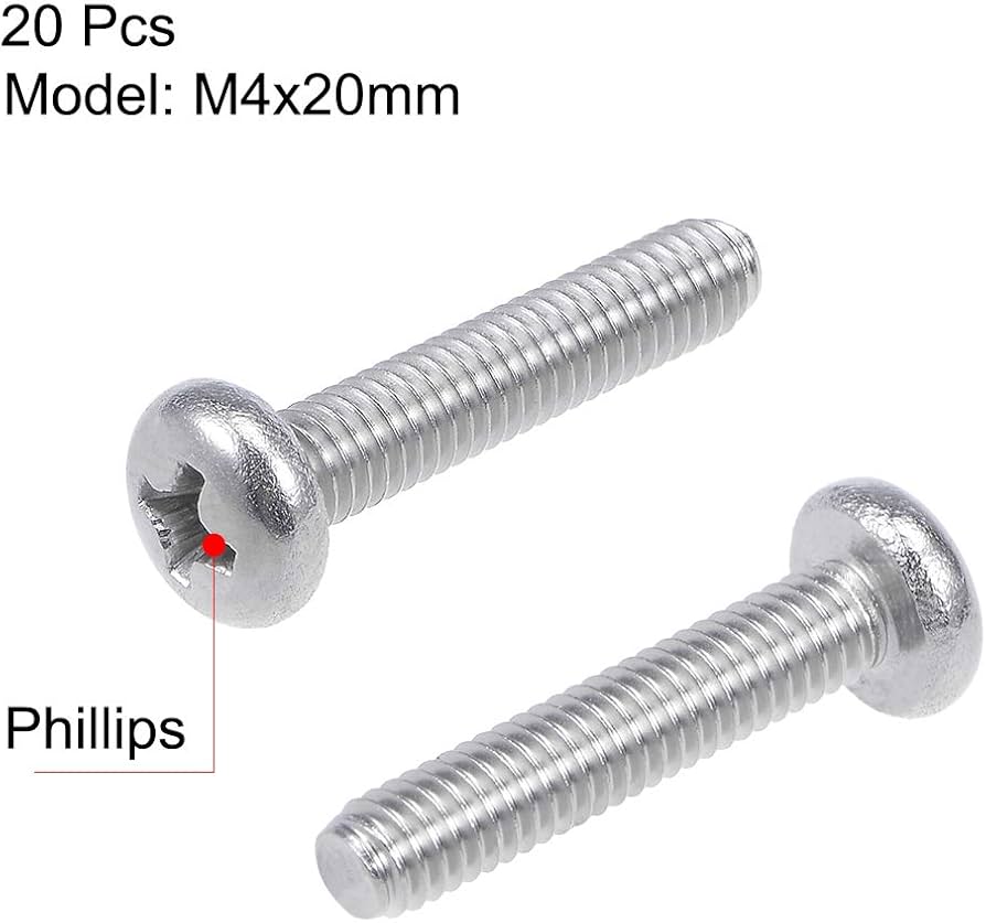 Amazon.com: uxcell M4x20mm Machine Screws Pan Phillips Cross Head
