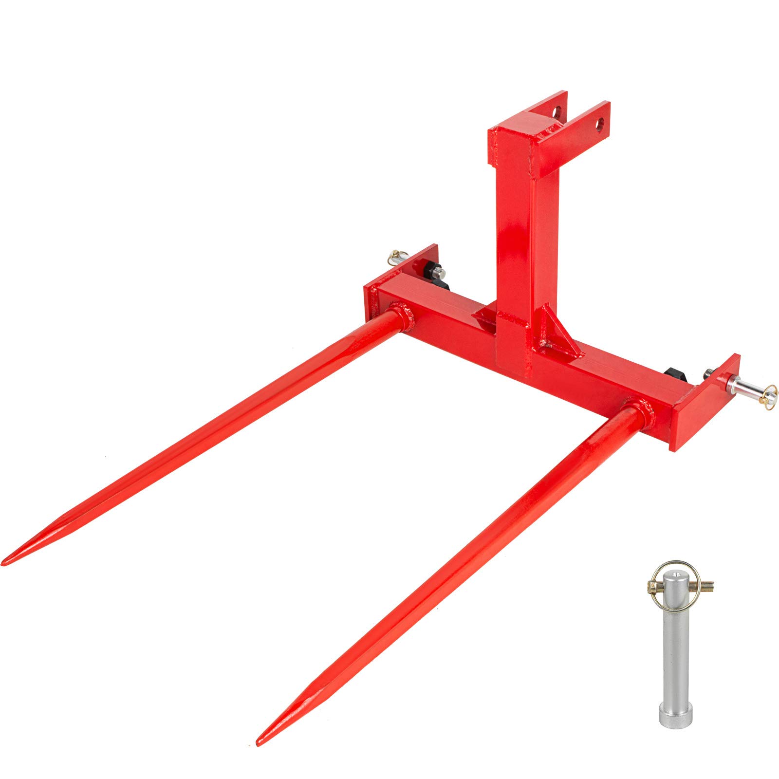 Bestauto Hay Spear 3 Point Quick Attach Hay Bale Spear 39" Hay Spear Attachment with 3 Point Hitch Receiver 3000 Ibs Capacity Tractor for Skid Steer Tractor Front End Loader and Category 1 Attachment