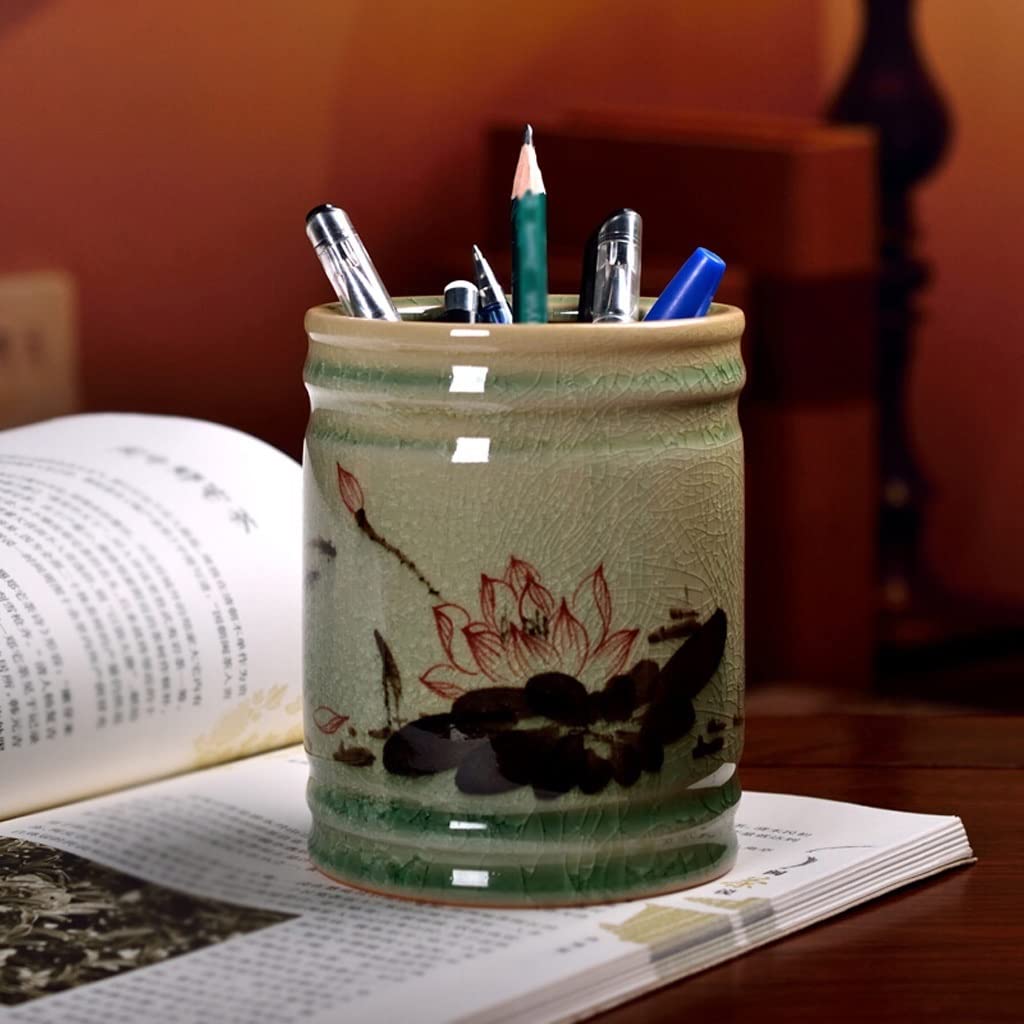 Organizer na długopisy biurkowe ceramiczny uchwyt na długopisy organizer na biurko do biura i domu ołówki stojak uchwyt prosty uchwyt na biurko organizer na ołówki unikalny pojemnik na długopisy na biurko (kolor: A)