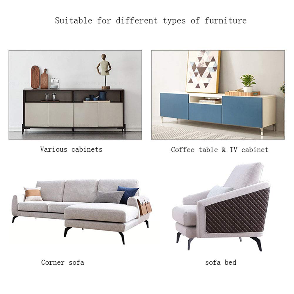 Furniture Legs Nowoczesne meble metalowe sofa nogi stół szafka nóżki do szafki dla majsterkowiczów części zamienne, czarny, zestaw 4 (14 x 15 cm)