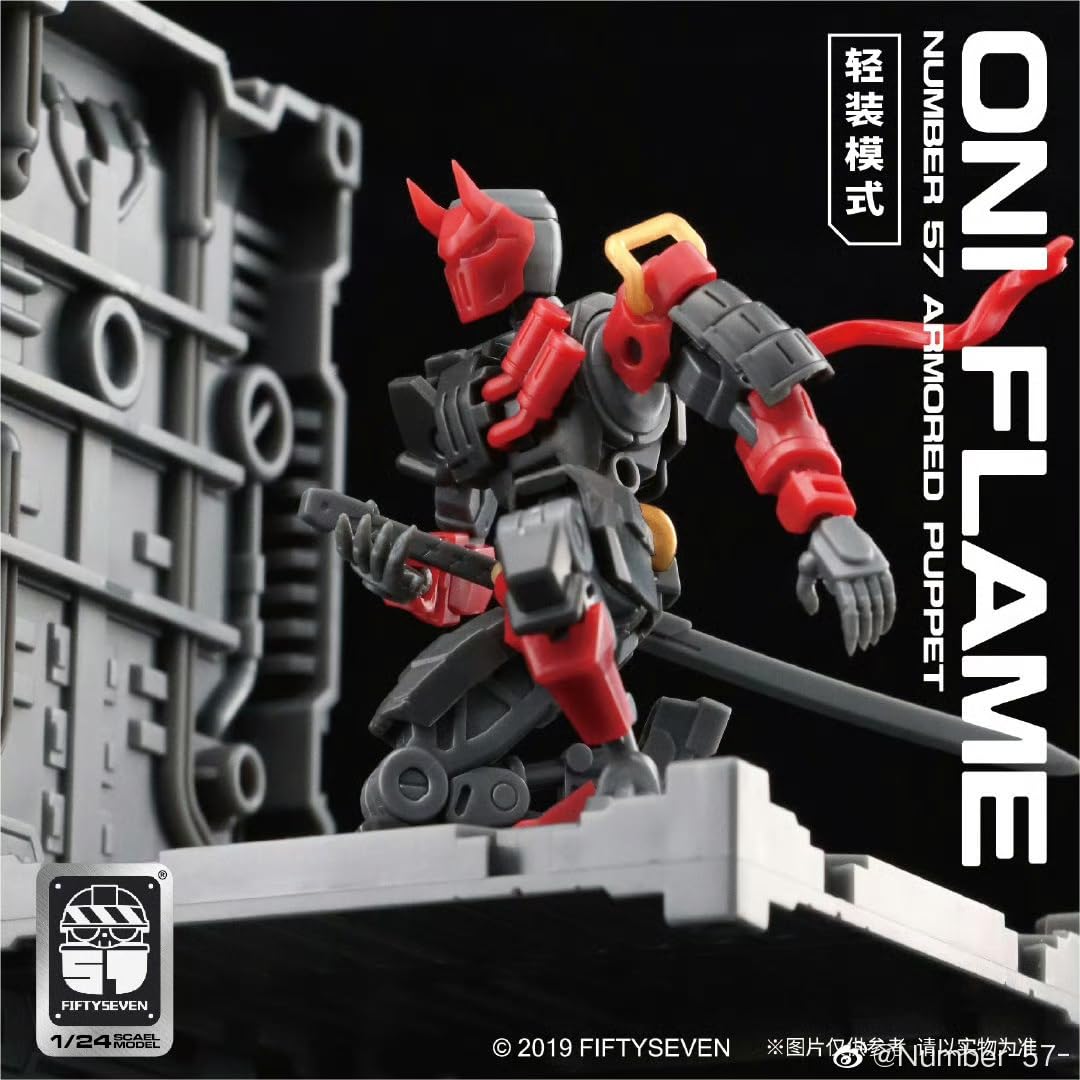 Toyverse MoRise Hobby 1/24, Figura Model Kit, FIFTYSEVEN No.57 Armored Puppet ONI Flame, Movable Joints Character Model - Image 2