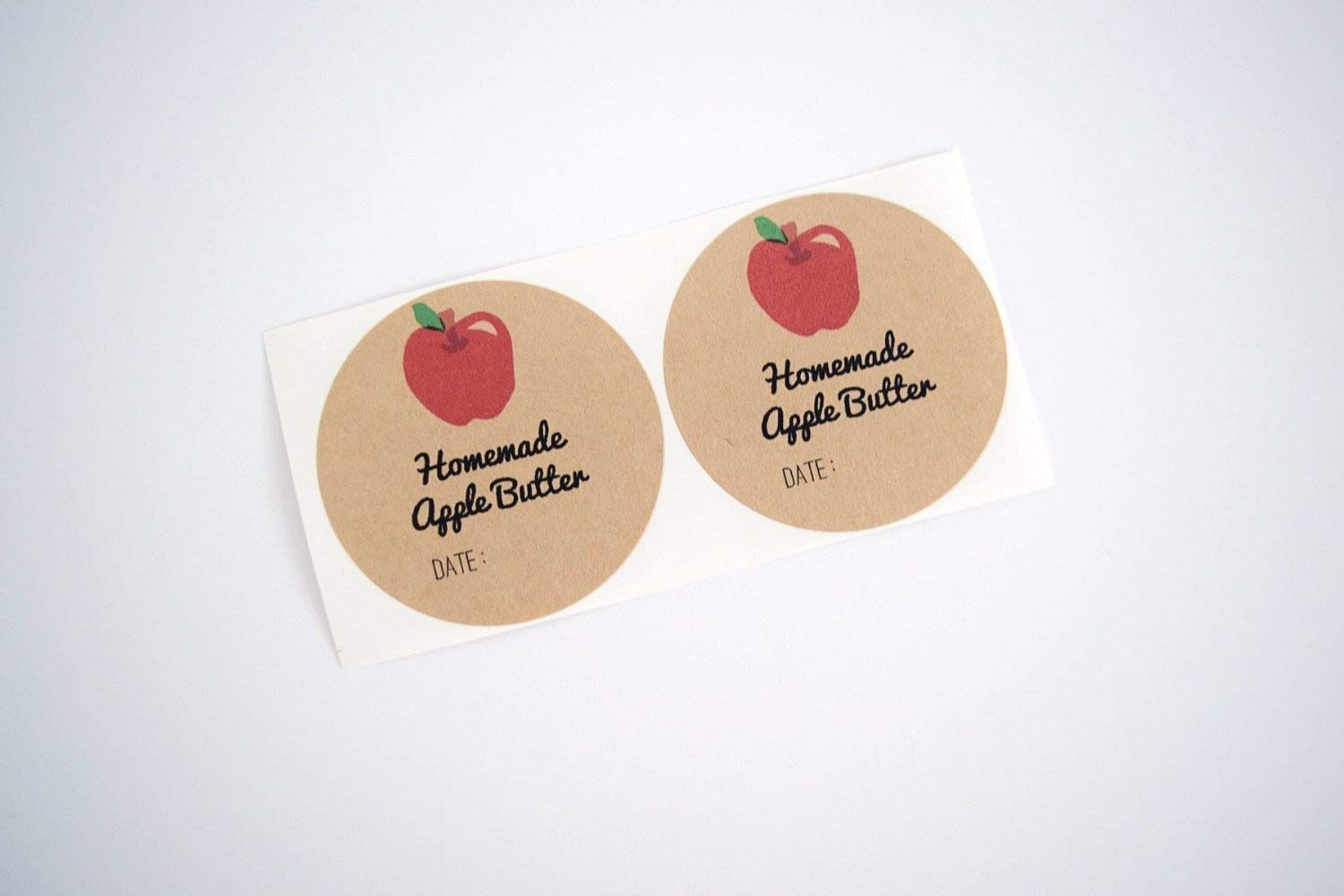 Homemade Apple Butter Labels by Once Upon Supplies, Canning Labels, 2.5 Inches Size for Wide Mouth Mason Jars, 36 Pcs