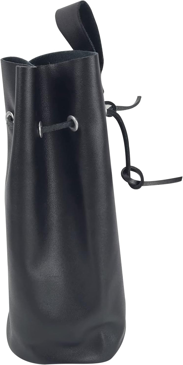 MYAYD PU Leather Medieval belt bag drawstring bag coin purse handmade for Men Women