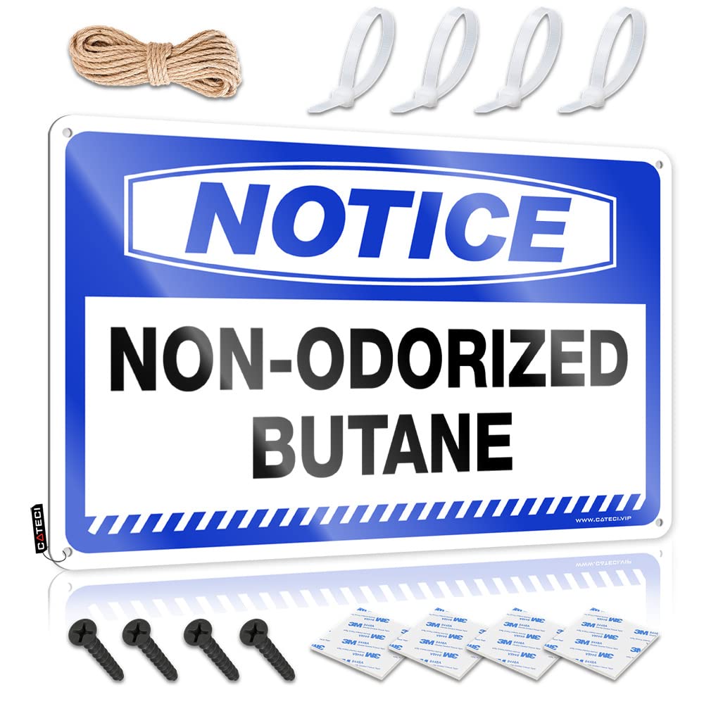 STWNVOITV Man Cave Decorations Notice Non-Odorized Butane Tin Sign Tin Sign Metal Man Cave Decorations(30X40CM)