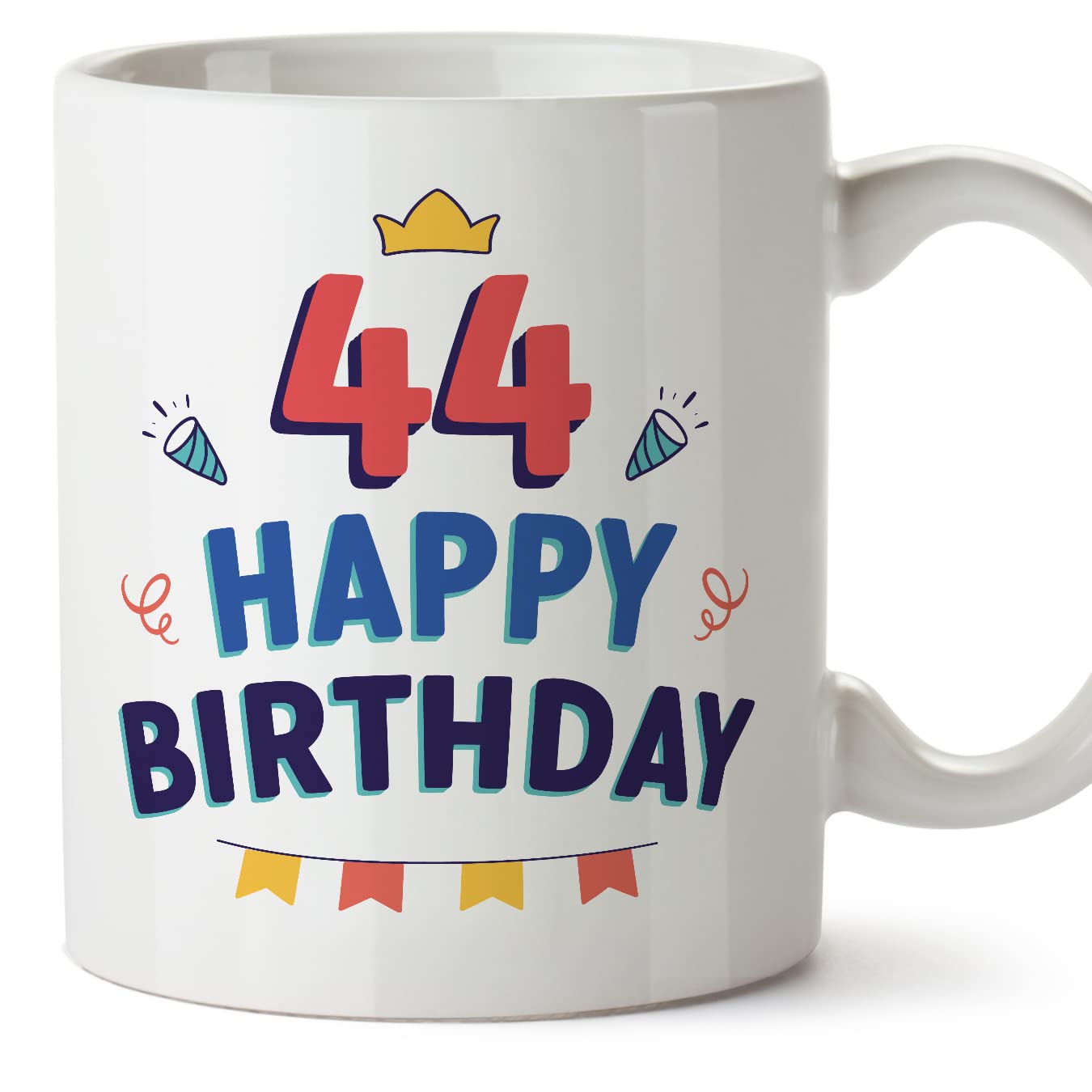 MUGFFINS 44 Birthday Mug - in English - Happy Birthday! - Funny Anniversary Present - 11 oz