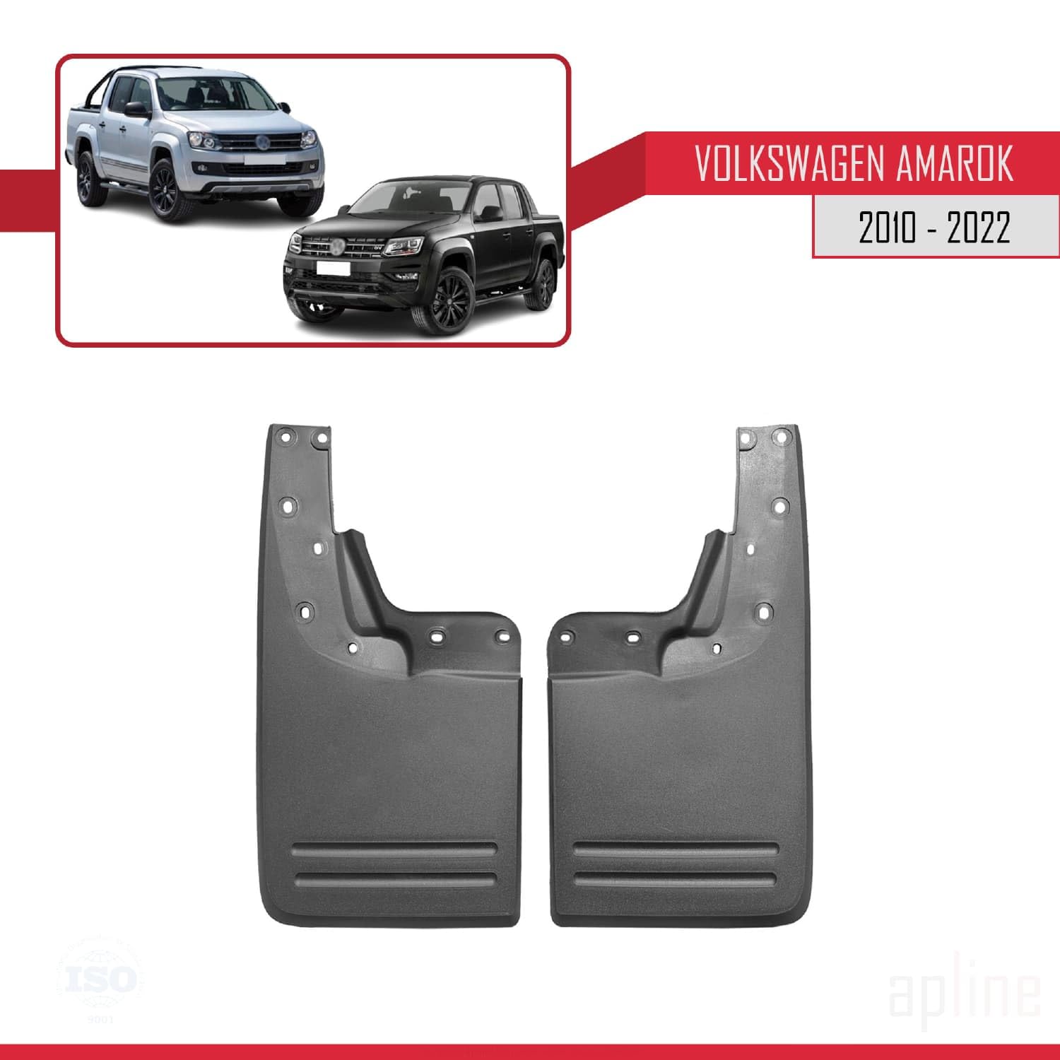 Compatibile con Volkswagen Amarok (2F) 2010-2020 Parafanghi Anteriori e Posteriori Set del Veicolo 4 Pezzi Nero