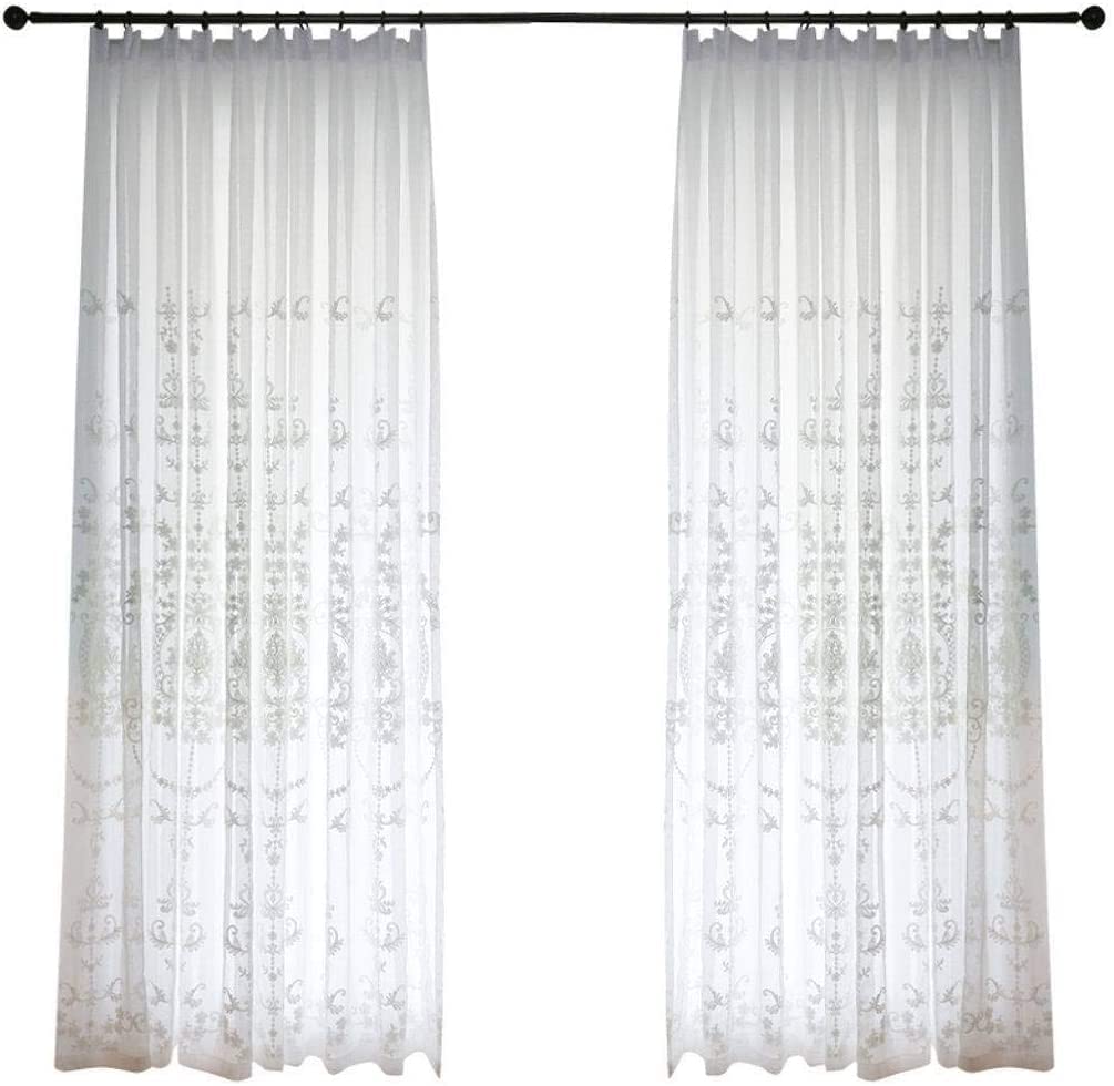 Voilage blanc sablé à oeillets 150x270cm pour salon et chambre