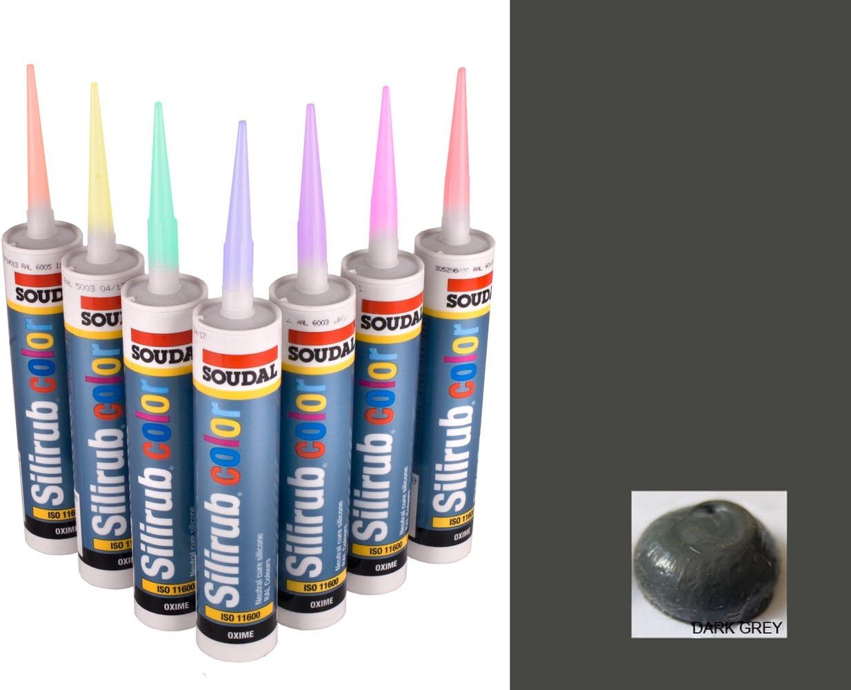 Dark Grey Premium Silicone Sealant Soudal Silirub 2, 310ml, bathrooms, kitchens, windows & doors, flooring, roofing