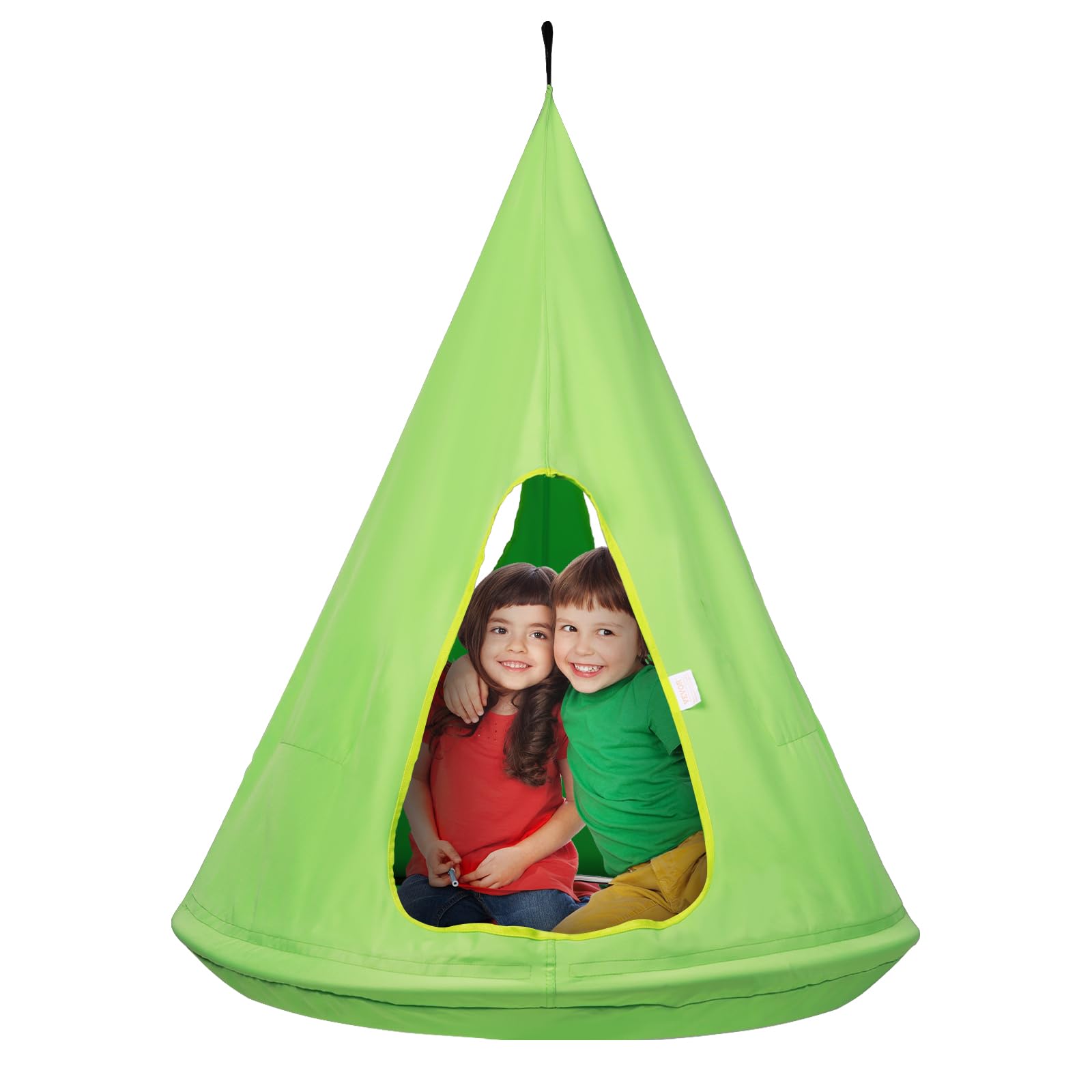 VEVOR Hamac d'enfants 100x132 cm Chaise Balançoire Suspendu Capacité 113 kg avec Corde Réglable Vert