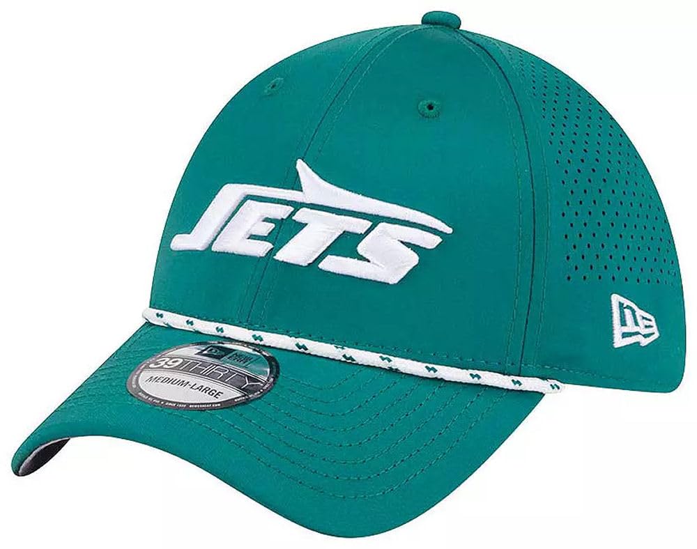 New Era Men's NFL Perforated 39THIRTY Flex Hat, New York Jets, Green, S-M — image 1