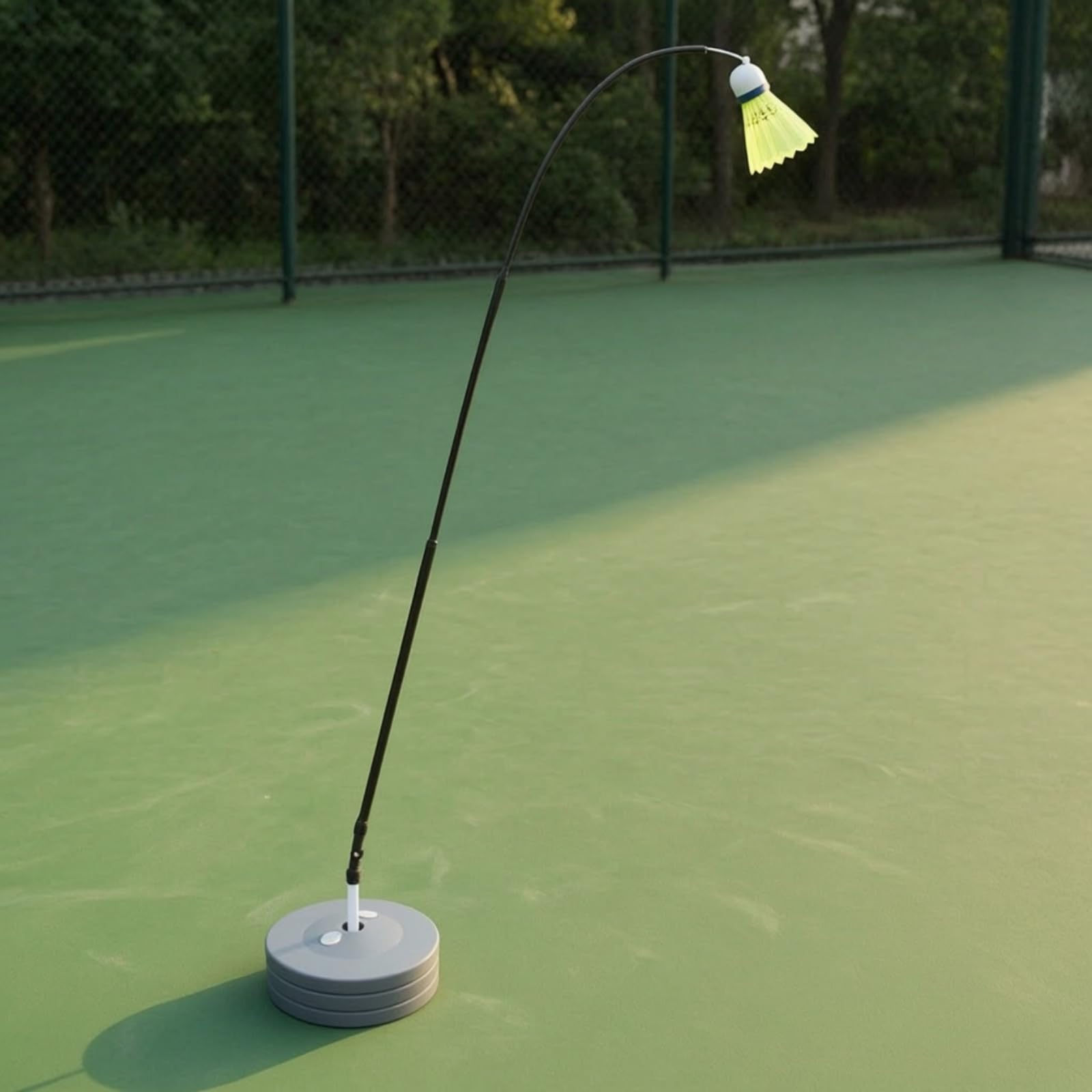 Di Bminton con Base Acqua | Elastico, Allenatore da Bminton con Corda Elastica, Telescopico, per Giardino, Giocatori Singoli