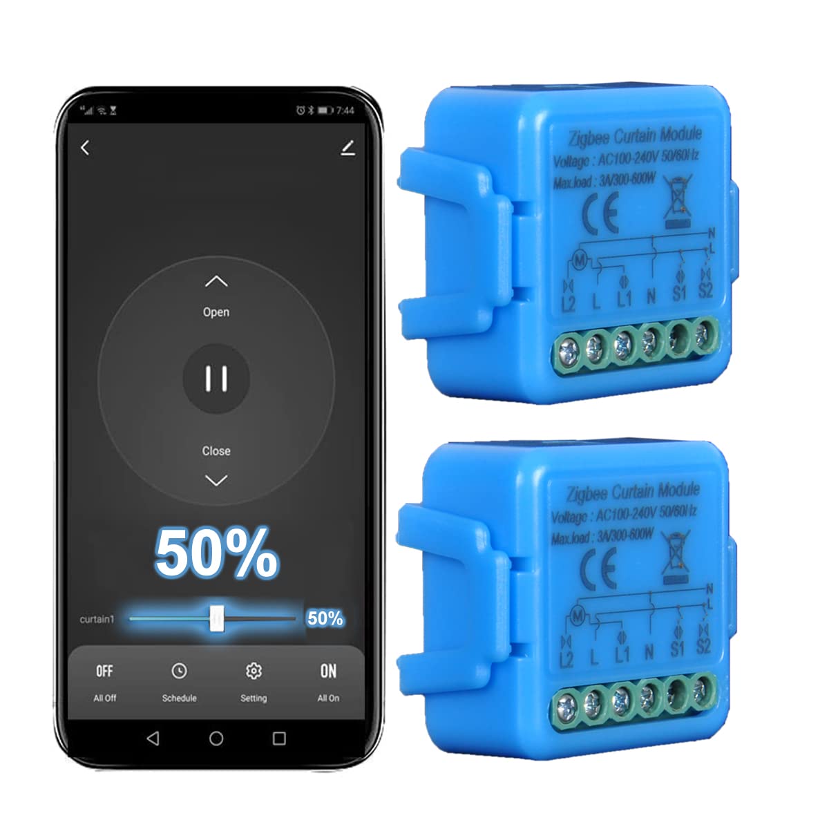 Interruptor zigbee para persianas, módulo control para persianas eléctricas, control por voz con Alexa y Google Home, control App Smart Life, rele temporizador Switch para persianas enrollables y