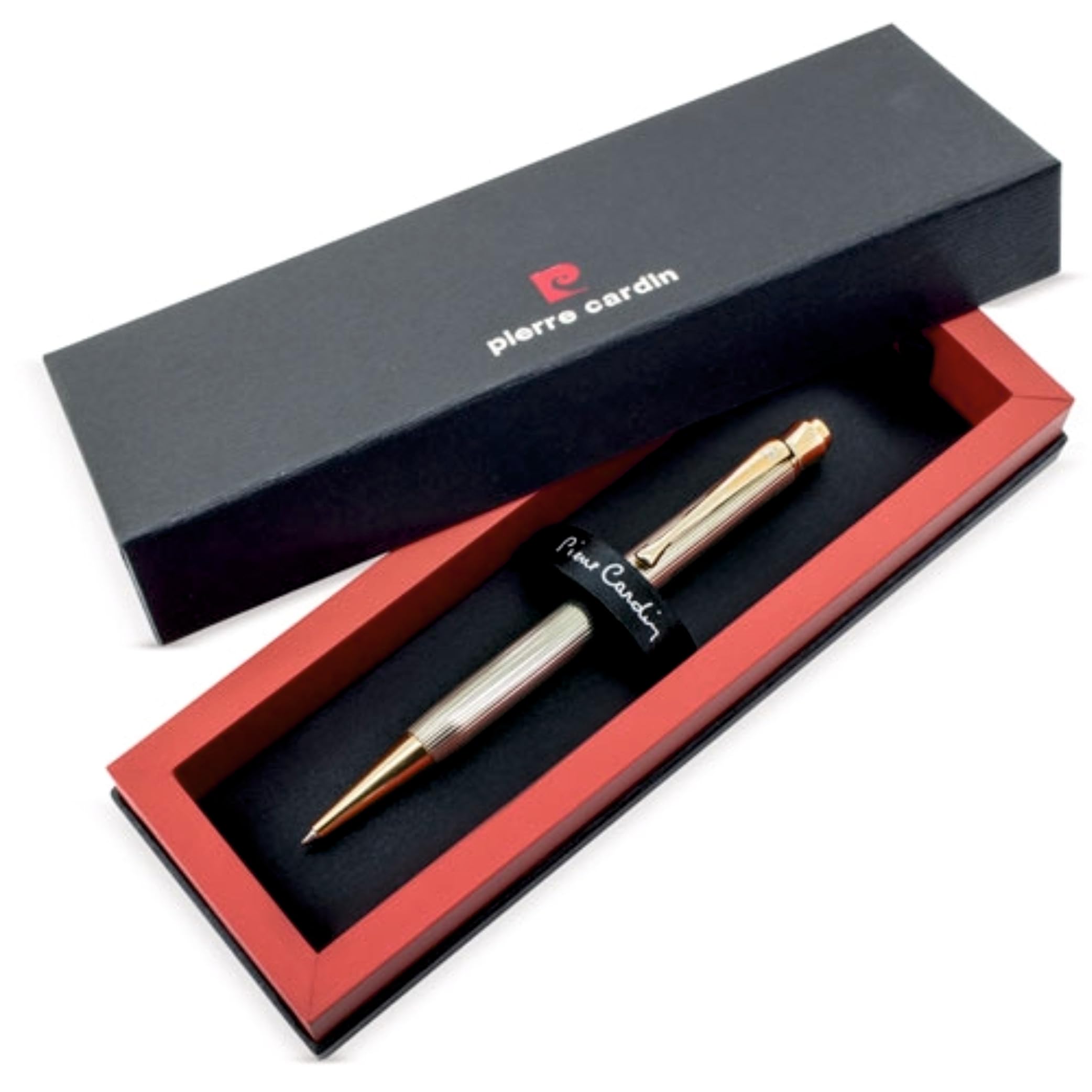 Bolígrafo de Plata maciza y Oro de 24 kilates Grabado con tu nombre y presentado en elegante Estuche para Regalo