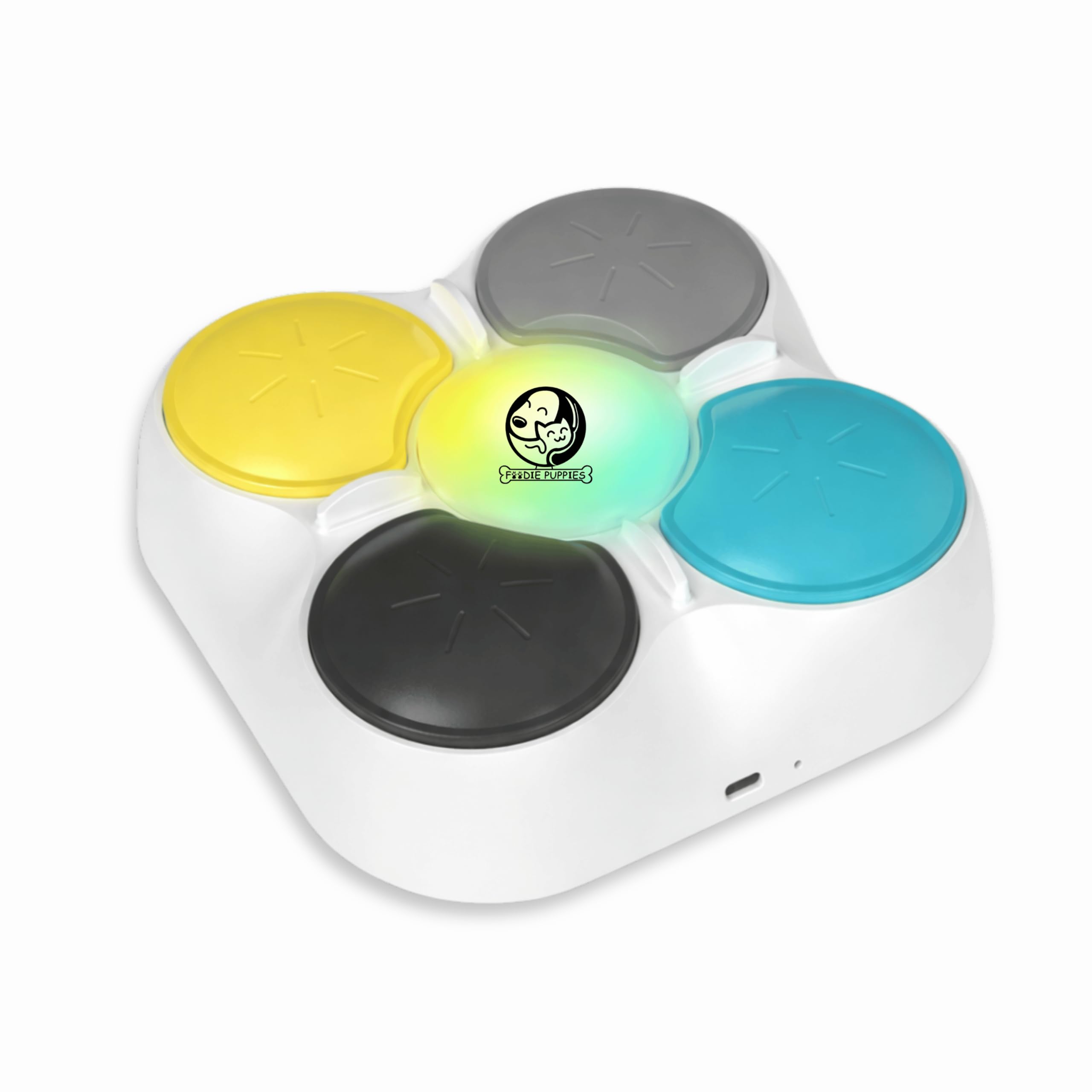 Foodie Puppies Interactive Dog Talking Buttons for Training, 4-in-1 Recordable Voice Buttons, 30Sec Playback | Pet Communication Buzzer for Dogs & Cats | USB Type-C & Battery Powered [Without Battery]-image-1