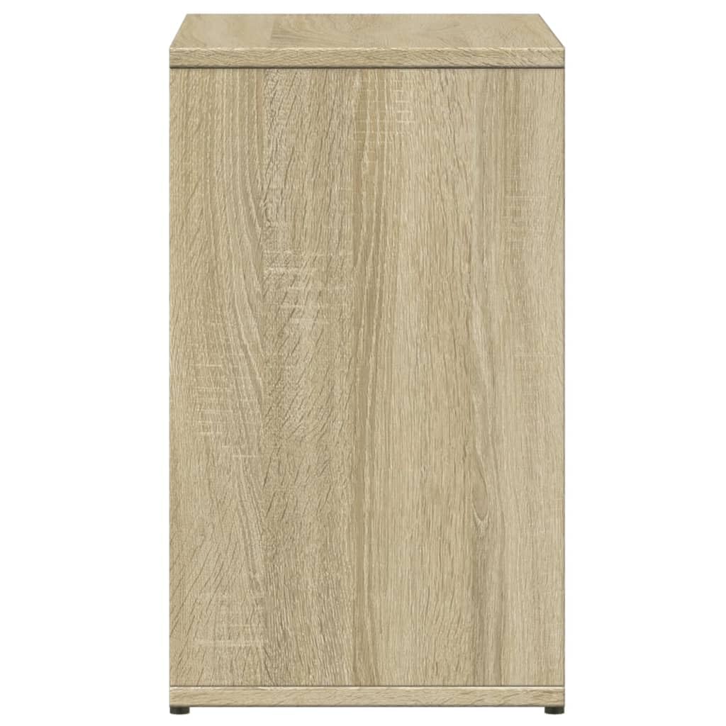 Juego de 2 mesas auxiliares de roble Sonoma, madera de roble, 50 x 30 x 50 cm, con estante de almacenamiento y tablero robusto para salón, dormitorio, pasillo, junto al sofá, cama