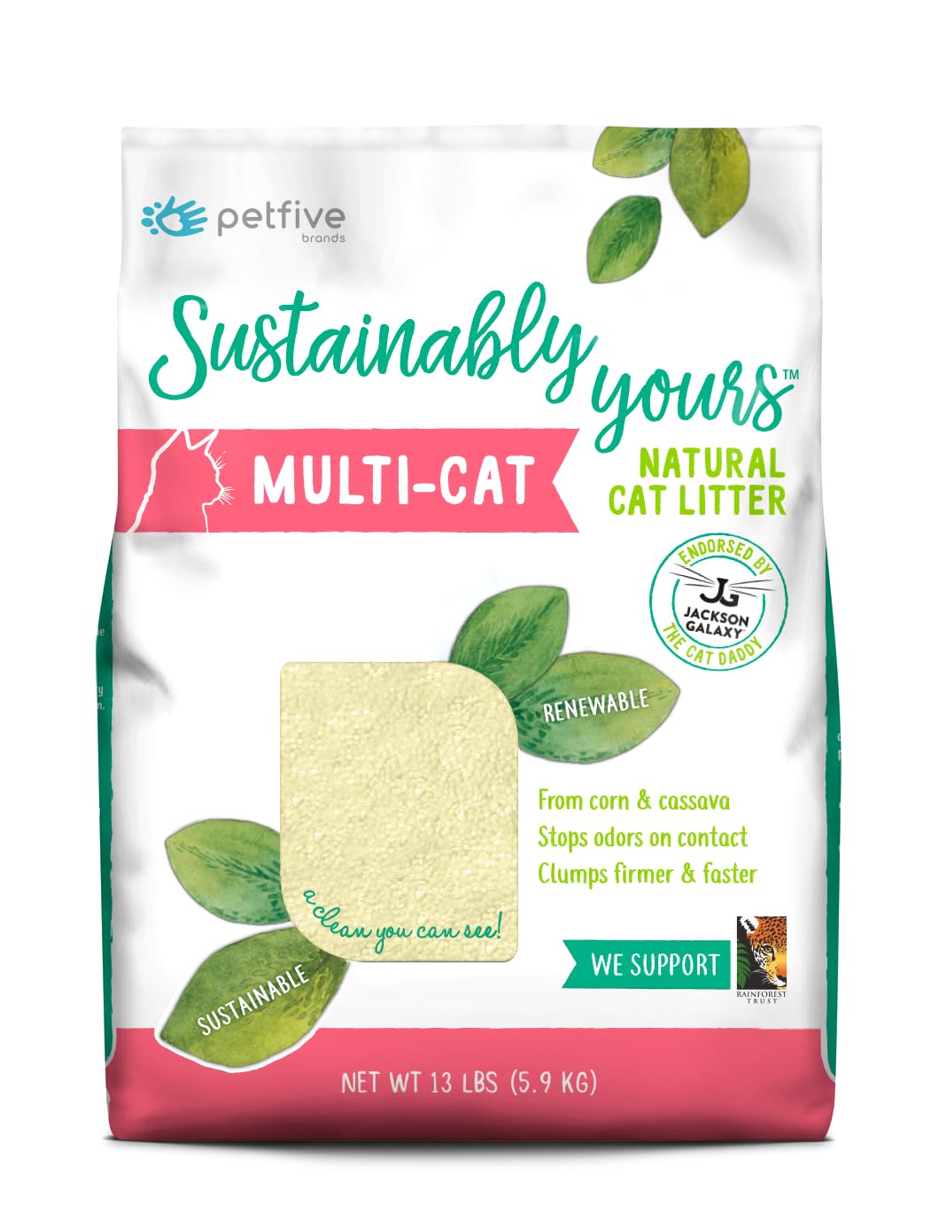 Buy Sustainably Yours Natural Cat Litter, MultiCat, 13 lbs Online at