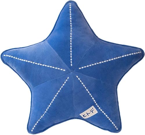 Cojín de concha de estrella de mar de imitación suave, cojín independiente 3D para decoración de sofá (16.5 pulgadas, naranja)