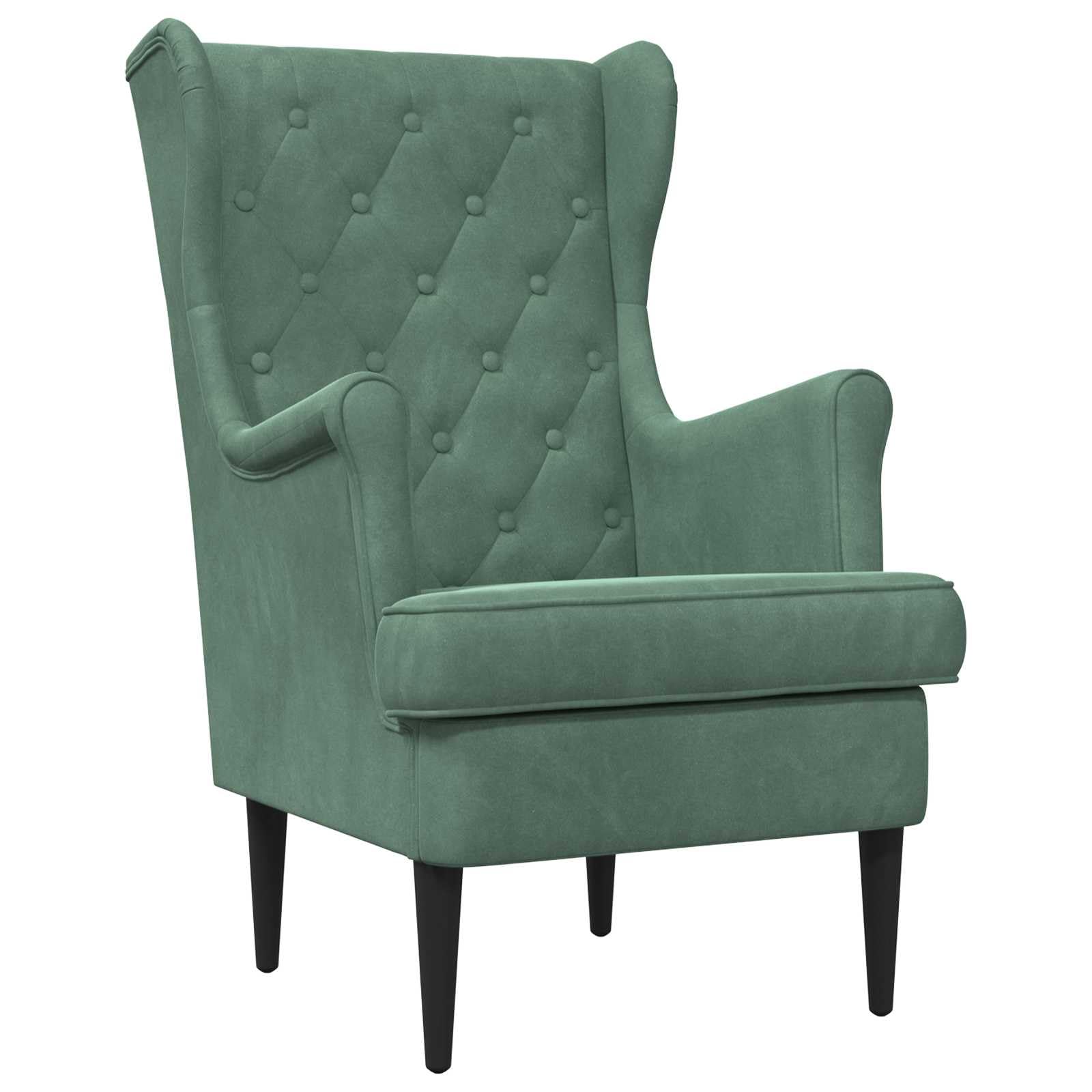 Fauteuil vert mer velours vidaXL siège moderne de salon