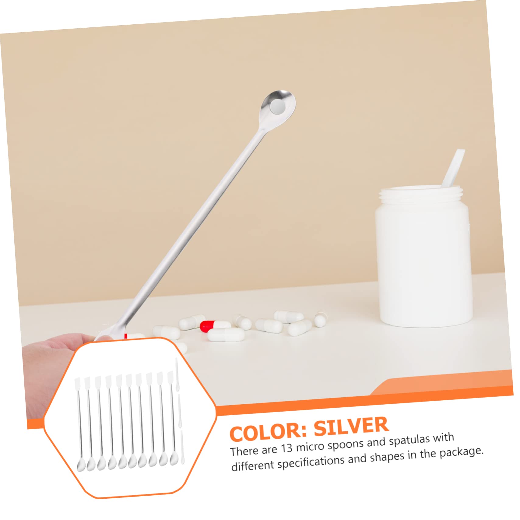 KICHOUSE Measuring Spoons Spoon Scale Heavy Duty Stainless Steel Lab Bar Kitchen