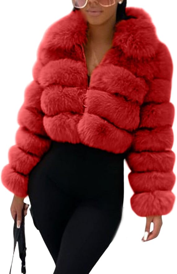 Women Fluffy Faux Fur Jacket