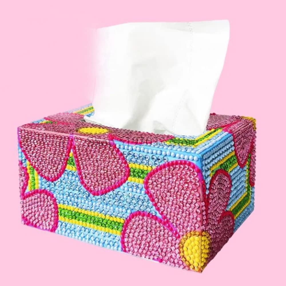 5D Diamond Painting Box Storage Containers,Diamond Painting Tissue Box Cover, Paper Facial Tissue for Bathroom Countertop Night Stand Kitchen Dining