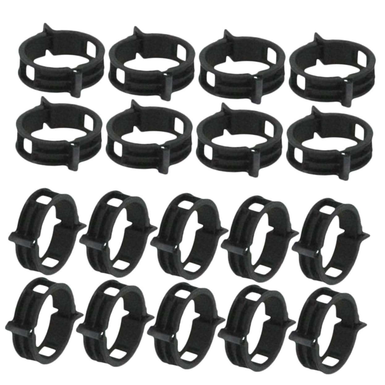 Abaodam 4 Sätze Pflanzenclips Gitter Pflanzenstützclips Im Freien Tomatenpflanzeunterstützung Blumenrankenclips Kletterpflanzen-Clip Gartenklemme Pp Black 100 Stück * 4
