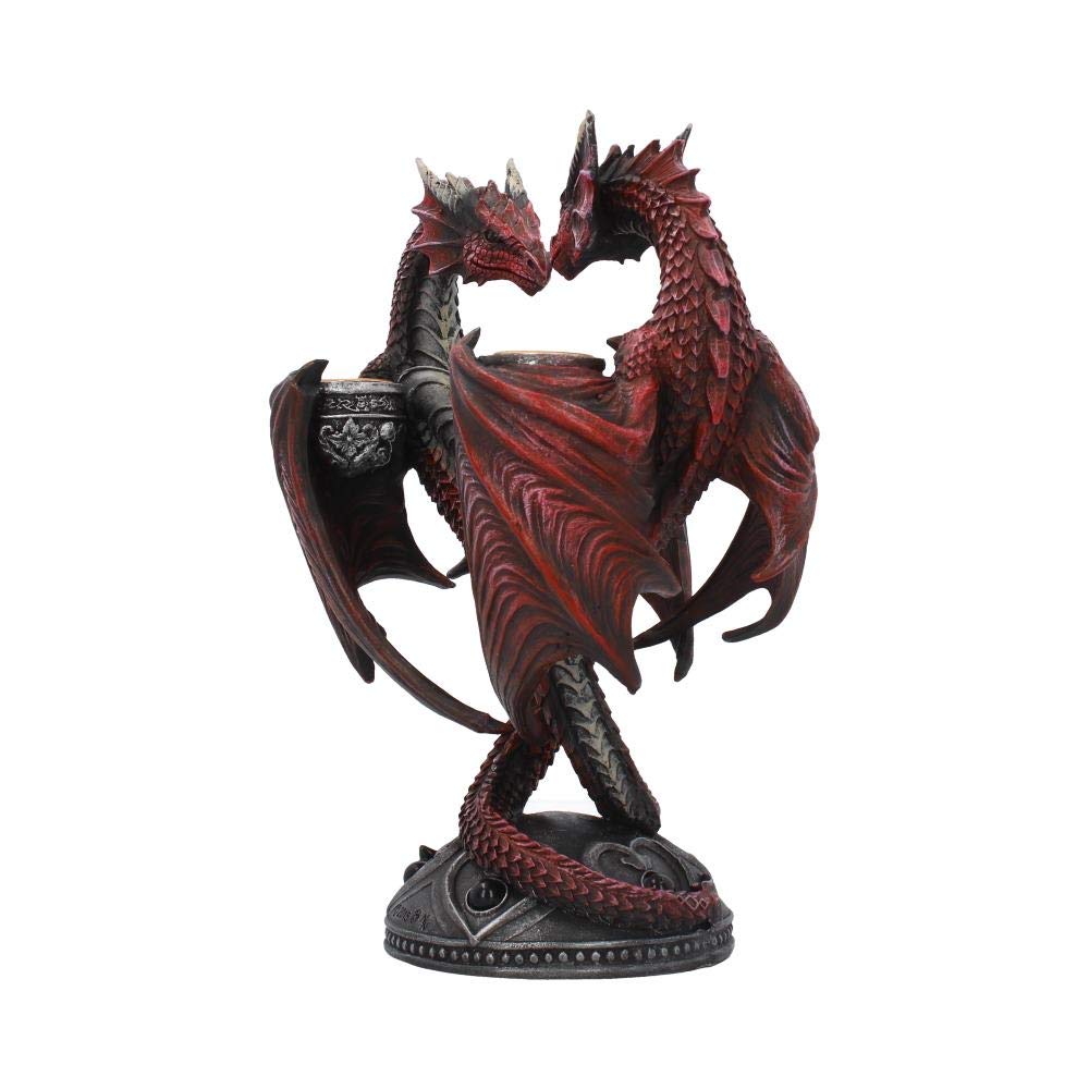 Nemesis Now Kerzenhalter mit Drachenherz, Anne Stokes, Valentins-Edition, 23 cm, Kunstharz, Einheitsgröße