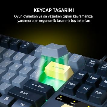 James Donkey JDK87 Rainbow Mekanik Hisli Membran Türkçe Q Gaming 88 Tuş Klavye (Siyah)