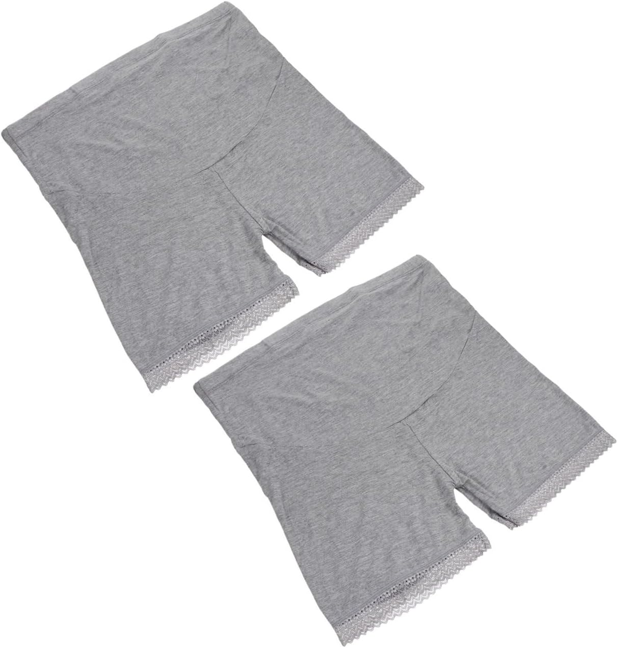 2pcs Cotton High Waist Maternity Underwear Comfortable Safety Briefs for Pregnant Women Features Elastic Design and Lace Trim for Supportive Comfort Gray Xl