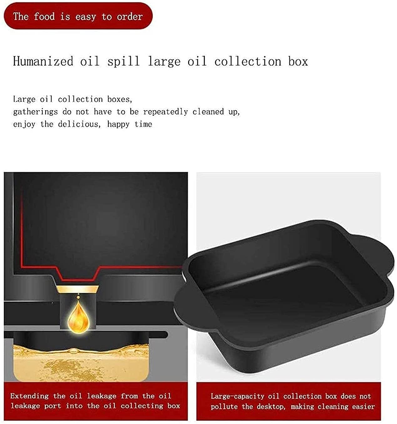 Parrilla de Asar Grill de Asar Plancha de Asar Barbacoa eléctrica Olla Caliente Parrilla eléctrica Barbacoa Interior 2 en 1 Super Olla con Placa de Parrilla 1101