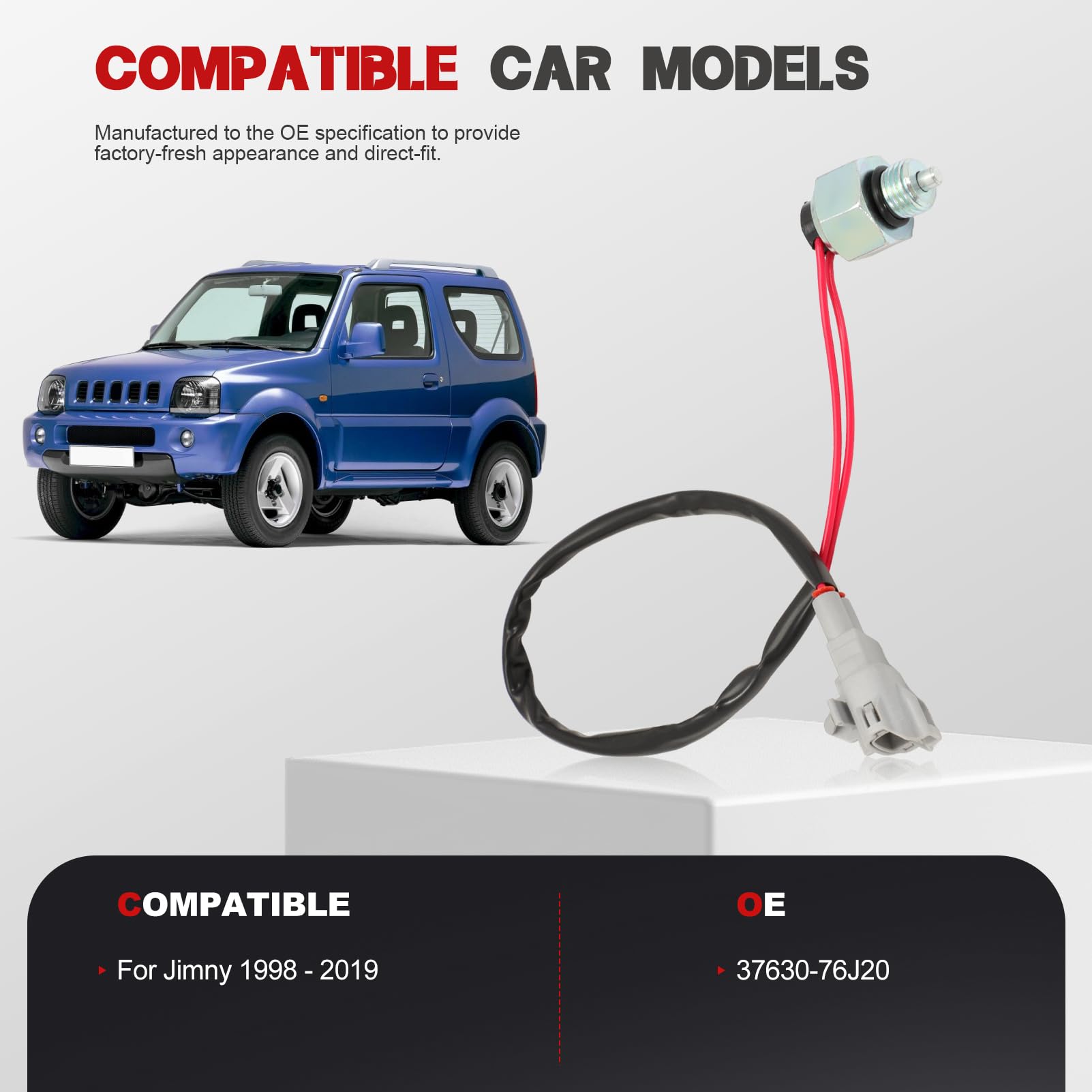 KASturbo - Sensore interruttore scatola di trasferimento 4WD a trazione integrale, adatto per Suzuki Jimny 1.3i, 1.5D 1998-2019, ricambio per 37630-76J20