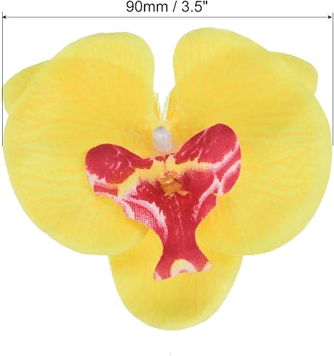 Miniatura 2 de PATIKIL Cabezales de orquídeas artificiales de 3.9 pulgadas, paquete de 20 cabezas de orquídea mariposa falsa de seda para decoración de ramo floral