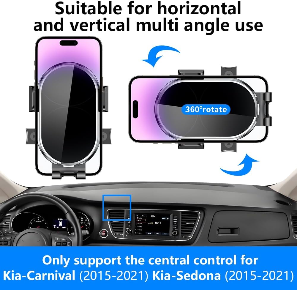 Car Phone Holder for Kia Sedona 2015 2016 2017 2018 2019 2020 2021 ，Carnival 2015-2021 Auto Accessories Navigation Screen Bracket Interior Cell Mobile Phone Mount Holders case Accessory