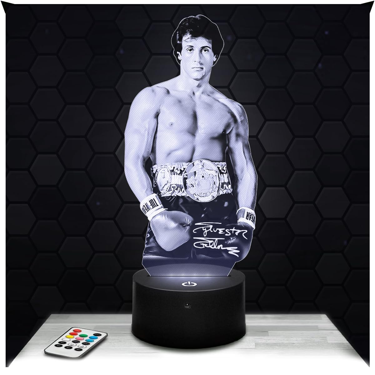 Lampephoto.fr - Sylvester Stallone Actor 3D Lamp Decoration, Gift idea for Men and Women, Sylvester Stallone Object, Adult Night Light, Bedroom Decoration, Original Christmas, Gift idea for Men TOP