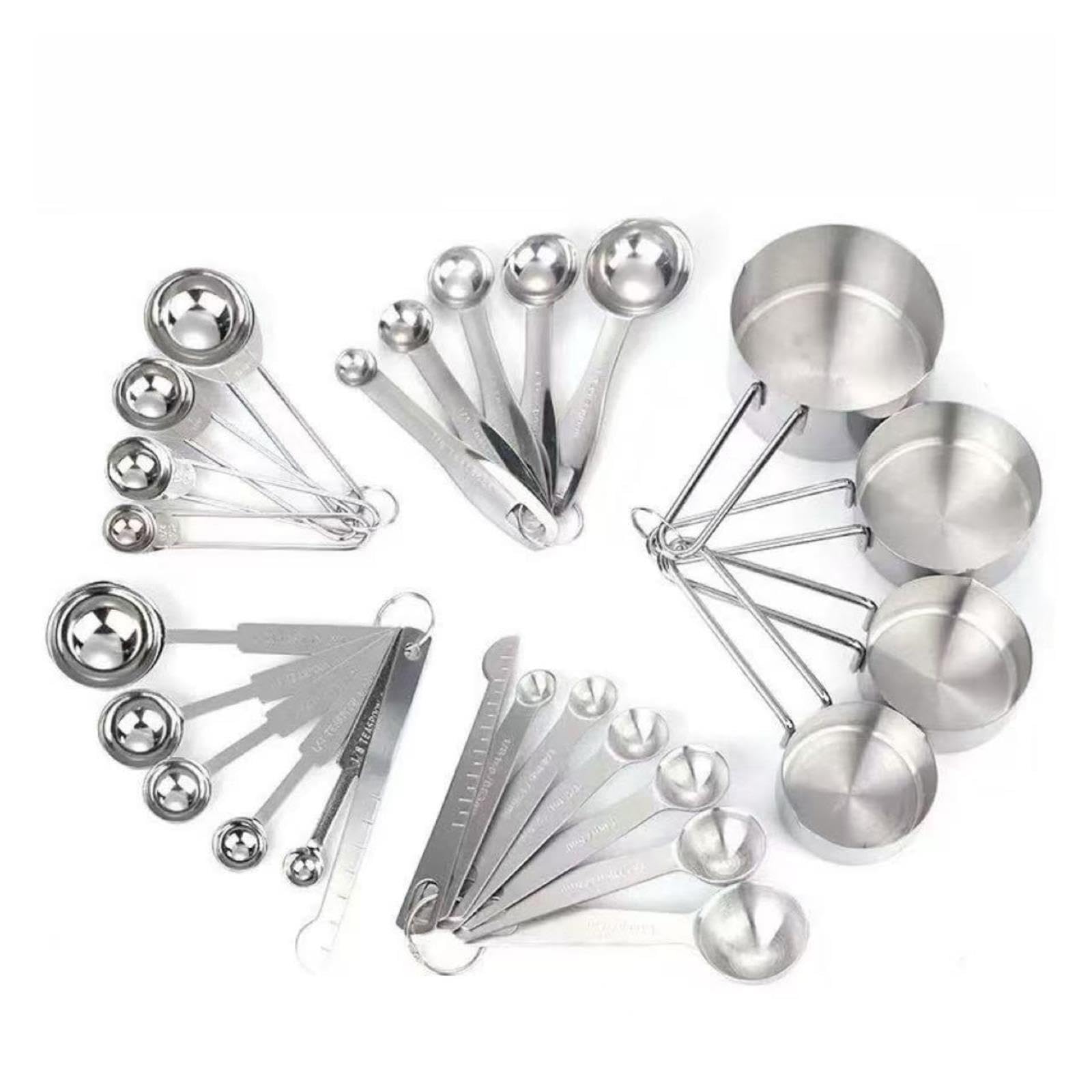 Set de 6 cucharas medidoras, herramientas de cocina de acero inoxidable