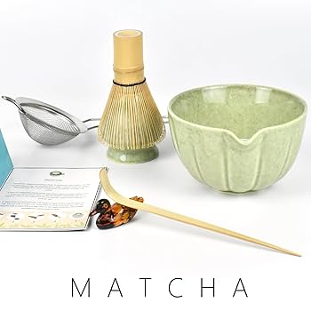 Artcome Japanese Matcha Tea Set, Matcha Bowl With Pouring Spout, Matcha Whisk, Tea Scoop, Whisk Holder, Matcha Powder Caddy, Handmade Matcha Ceremony