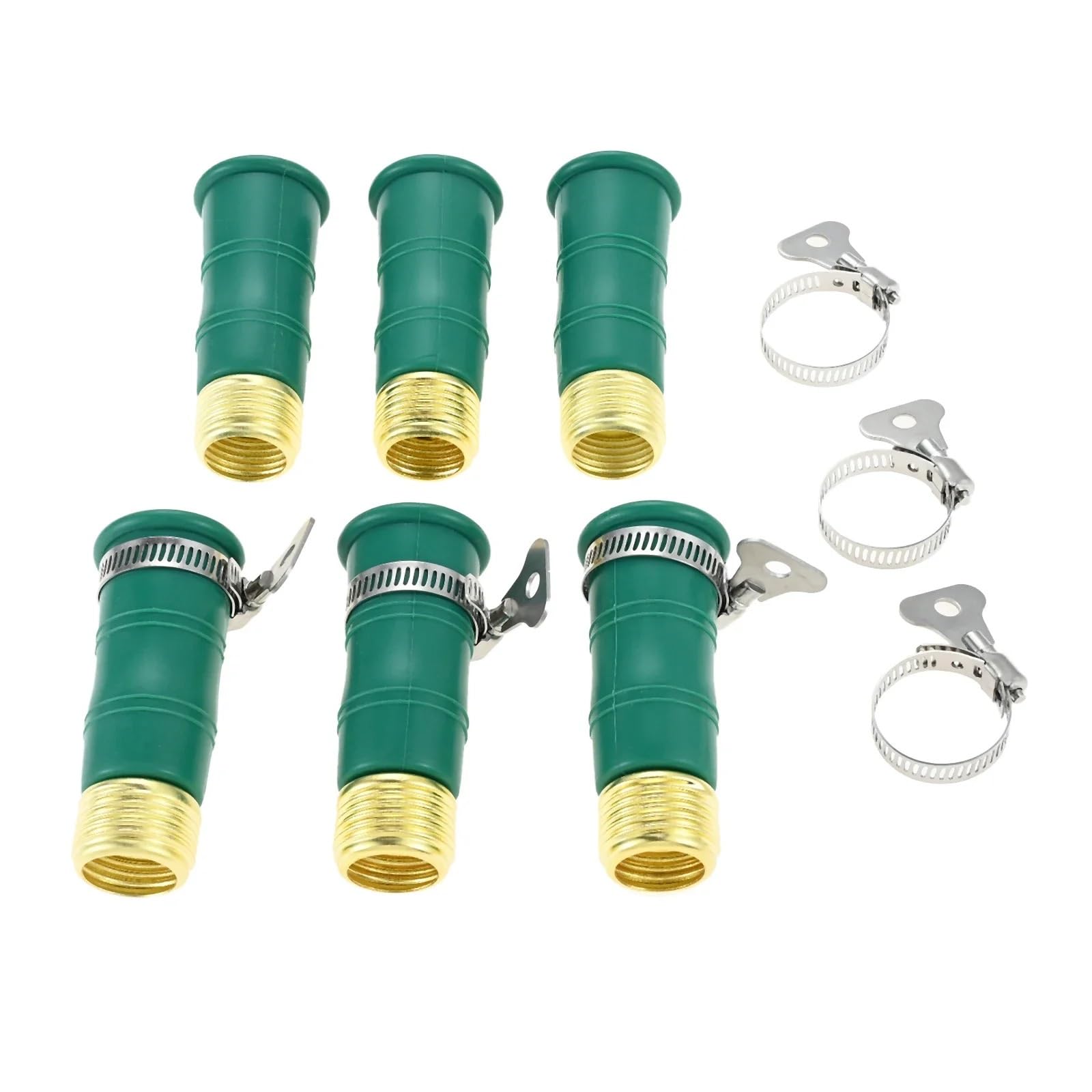 Manguera de agua para grifo, 6 uds., con abrazaderas, compatible conector accesorio para fregadero 3/4 ", jardín, cocina, baño, Camping, Rv
