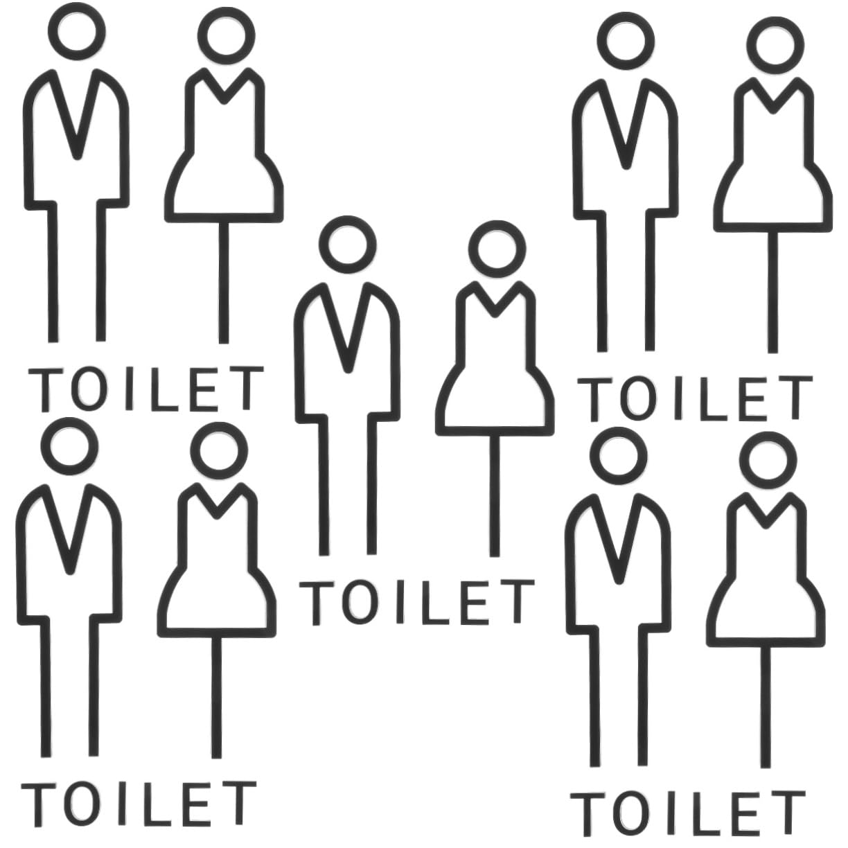 Gadpiparty 5pares Cartel De Identificación De Baño Para Hombres y Mujeres Placa De Señalización Elegante Para Aseos Para Hoteles y Restaurantes