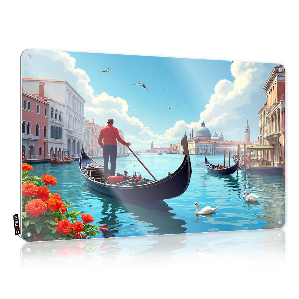 Art Music Decor Wall Art - Gondolier On The Grand Canal, Venice Essentials Boho Retro Style Decoration For Man Cave(30X40CM)