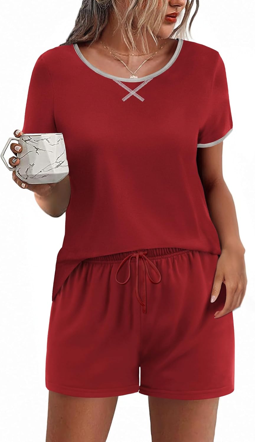 Ekouaer Women Pajama Set Casual Short Set