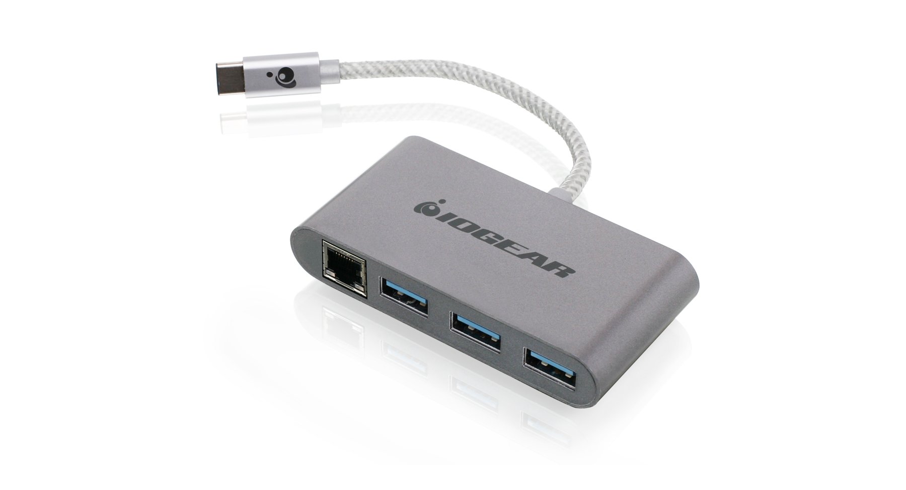 IOGEAR HUB-C Gigalinq USB-C to USB-A Hub with Ethernet Adapter, GUH3C34