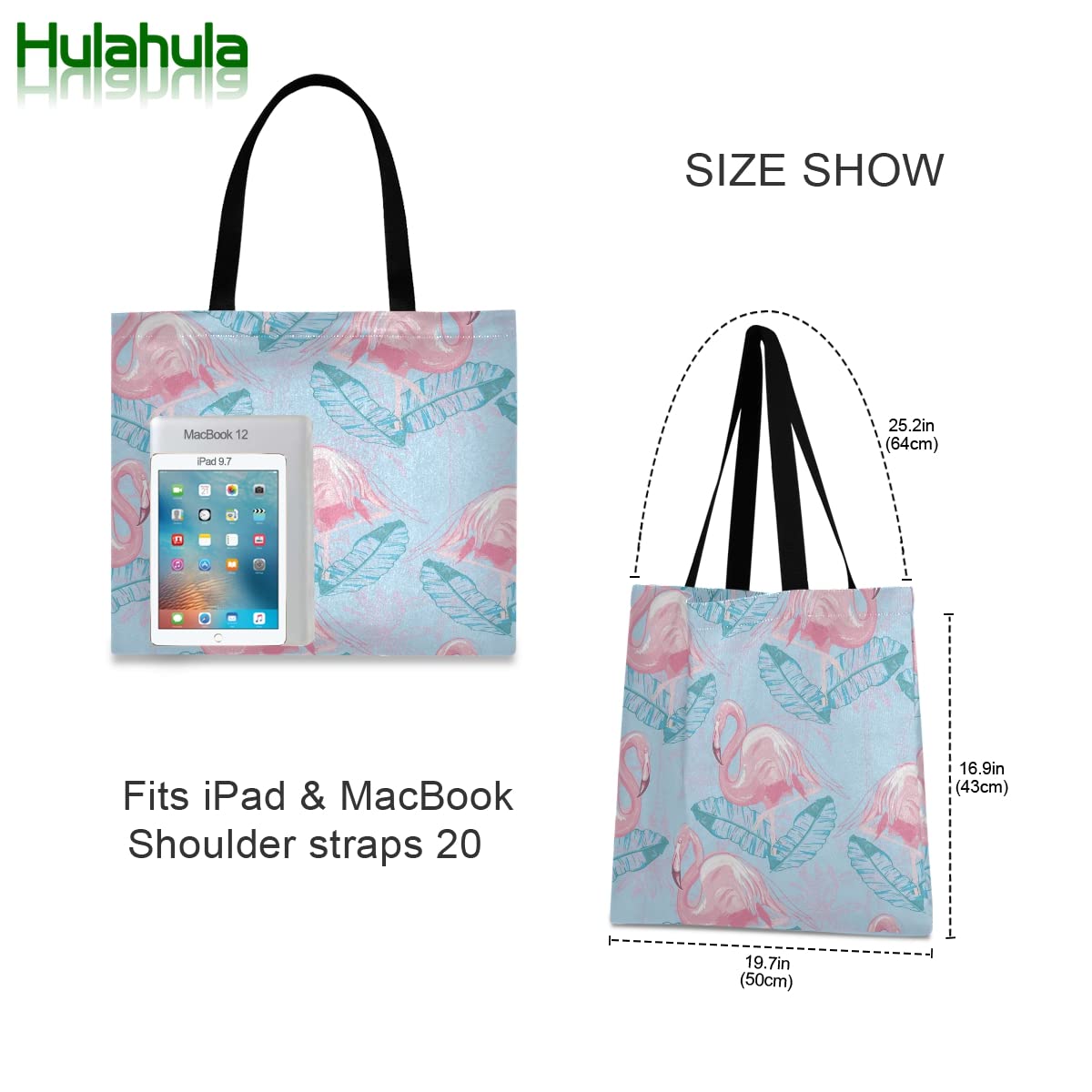 Fenicottero Animale Foglia Elegante Borsa Per Spesa Rutilizzabile Shopper Bag Tote Ecocompatibile Durevole Shopping Tote Pieghevole Borse Per Le Donne Ragazze