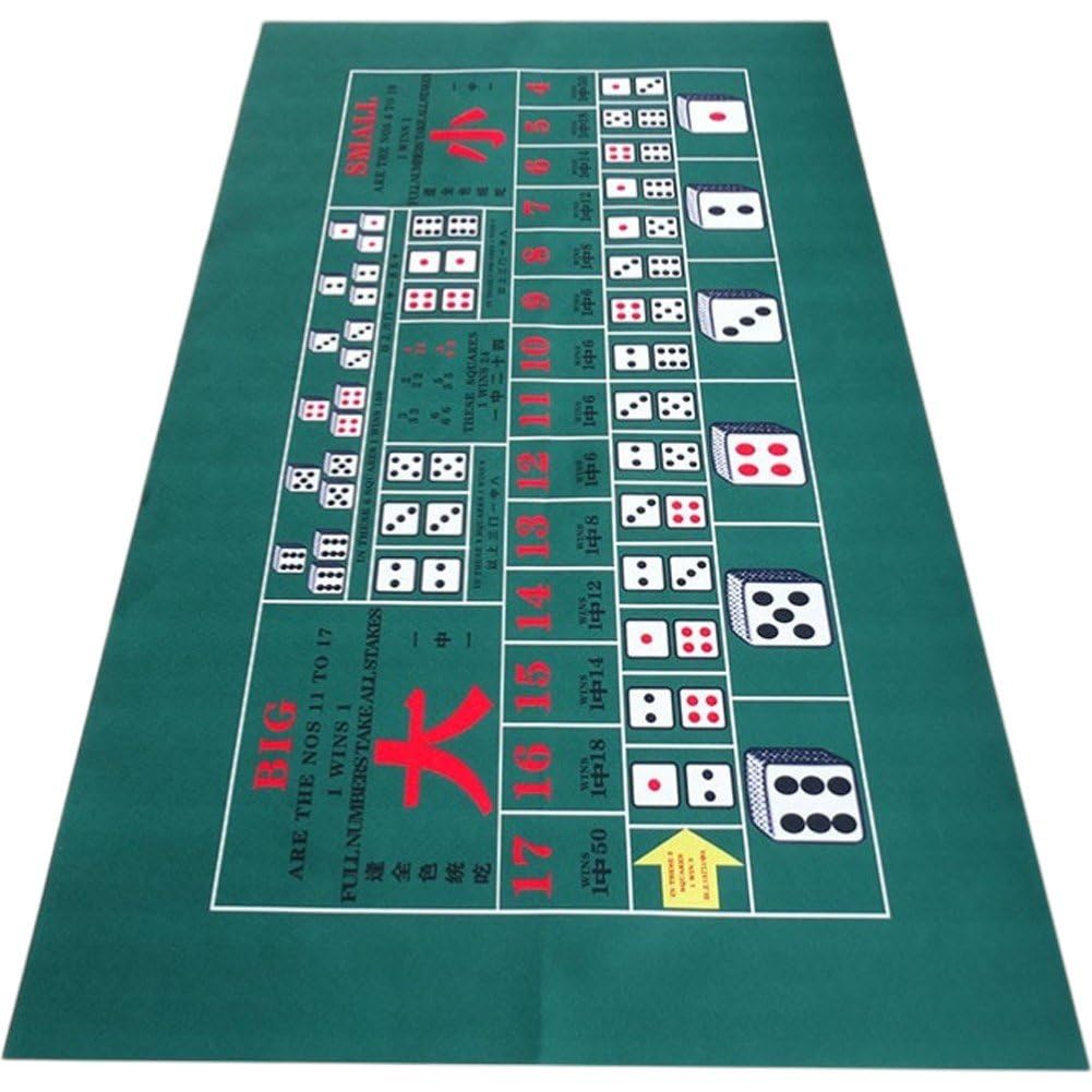 Sslvya Casino Poker Mat Table Cloth Texas Roulette Blackjack Baccarat Layout Large Poker Table Top Cover for Home Poker Game Night