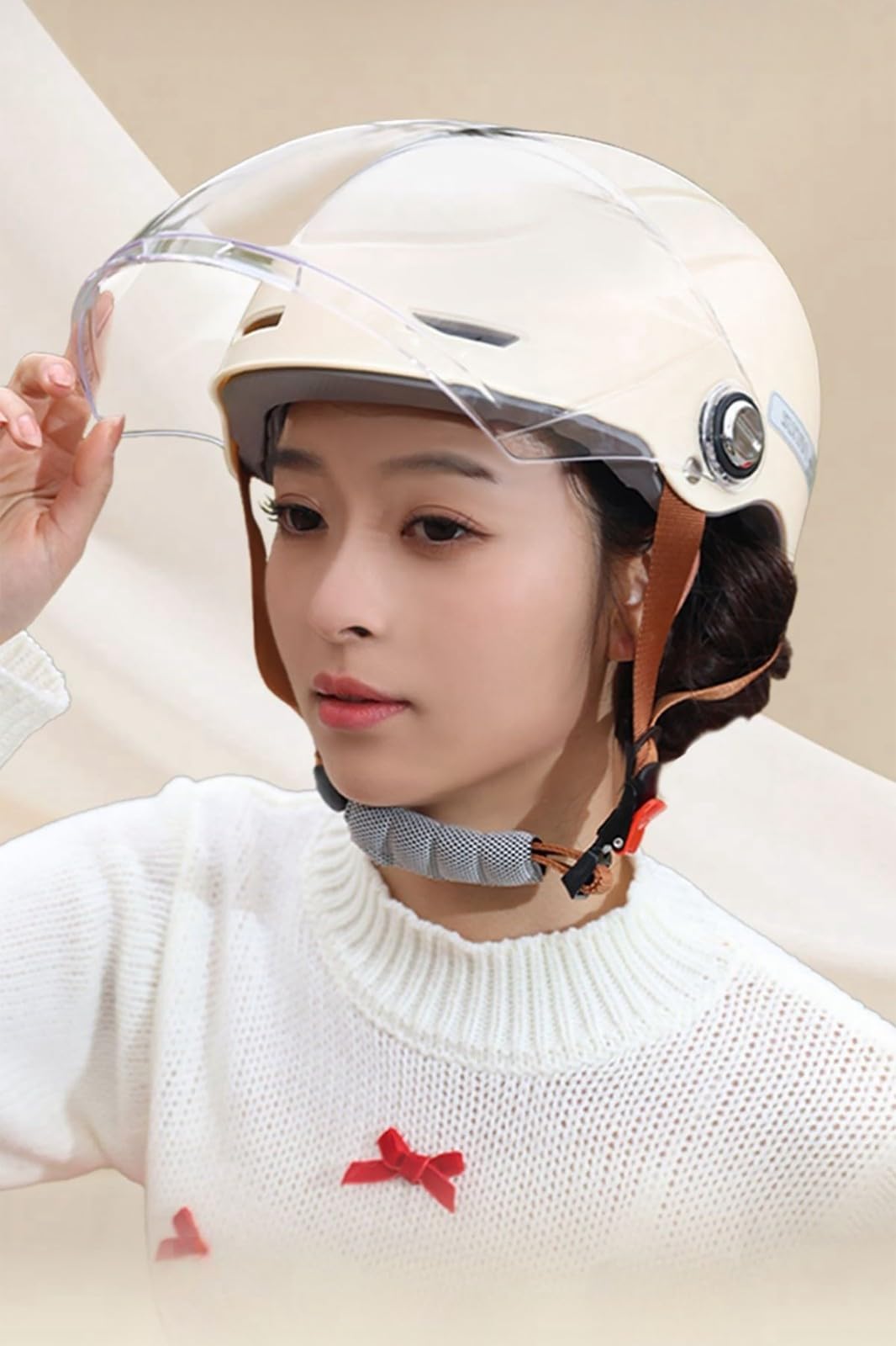 Kask rowerowy, regulowany, lekki kask rowerowy dla dorosłych, skuter, deskorolka, kask z wizjerem, prosty design, uniseks