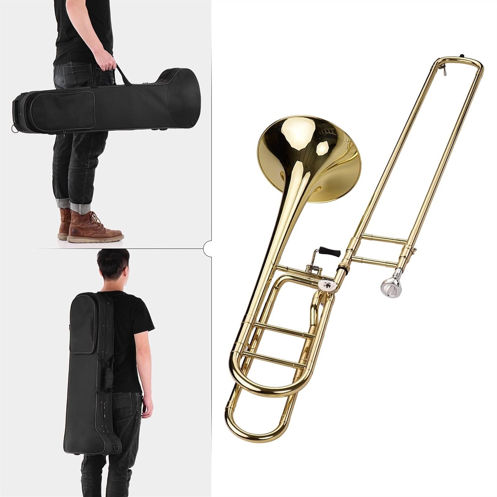 Upgraded Intermediate Bb Flat Tenor Slide Trombone with F Trigger Including Mouthpiece Carry - Image 2