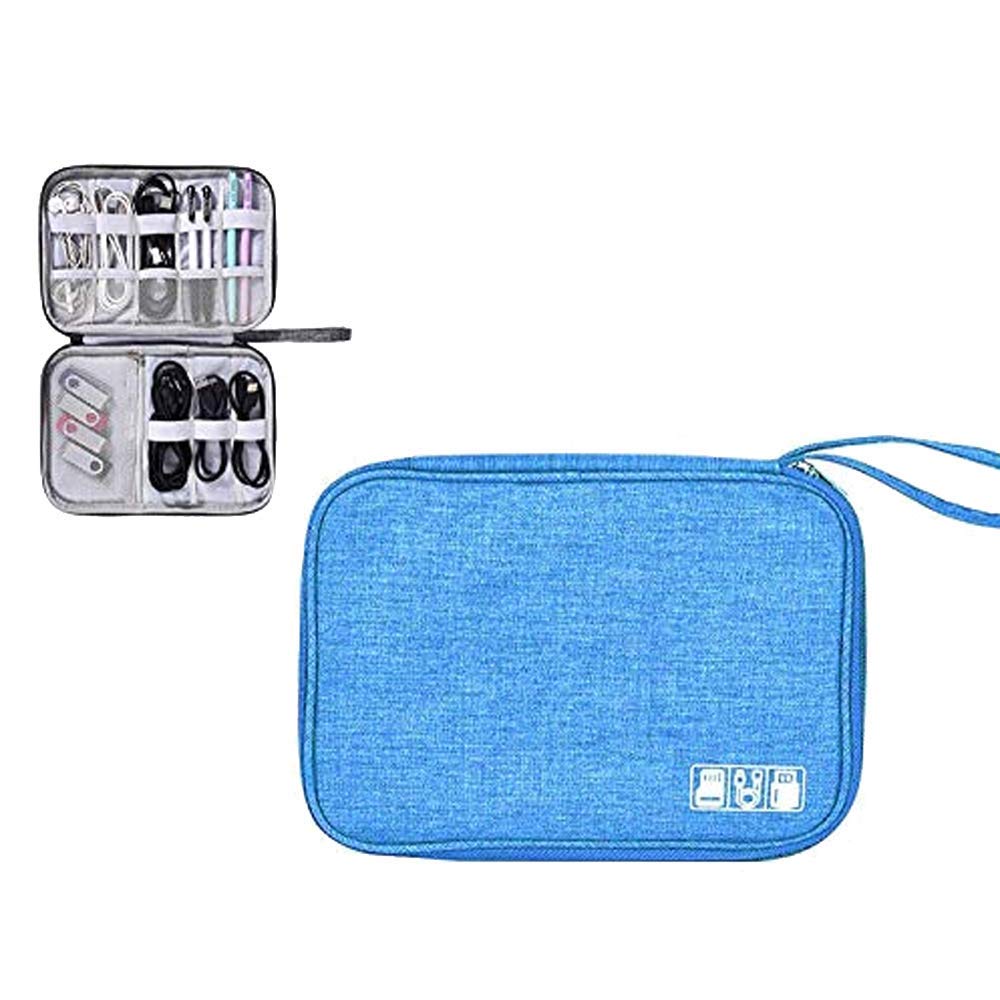 gnanex portable waterproof usb electronics charger organizer hard disk gadget cable wire pouch bag (black)