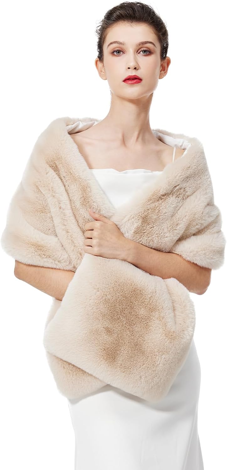 Faux fur Shawl Wrap for Wedding Women Shrug Bridal Kuwait Ubuy