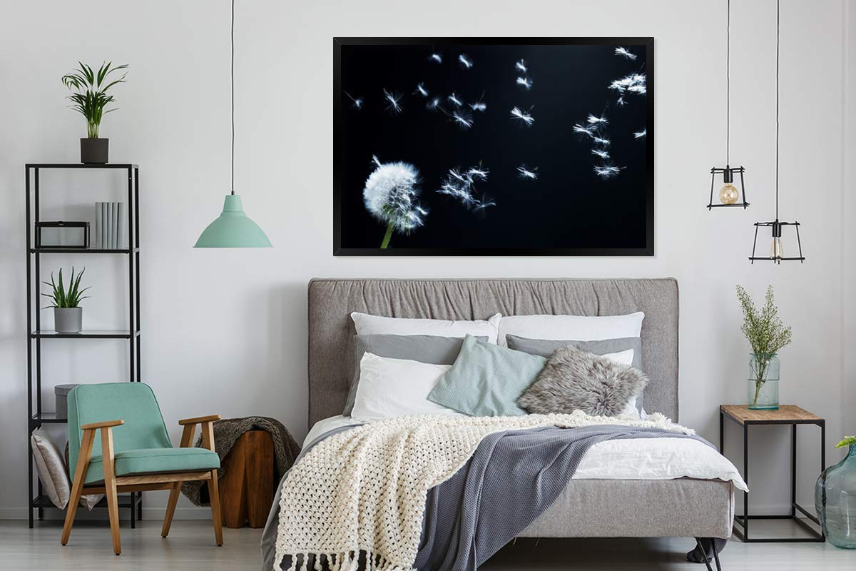 MuchoWow Poster Bilder Wanddeko Deko Wohnzimmer 120x80 cm Schwimmende Löwenzahnsamen